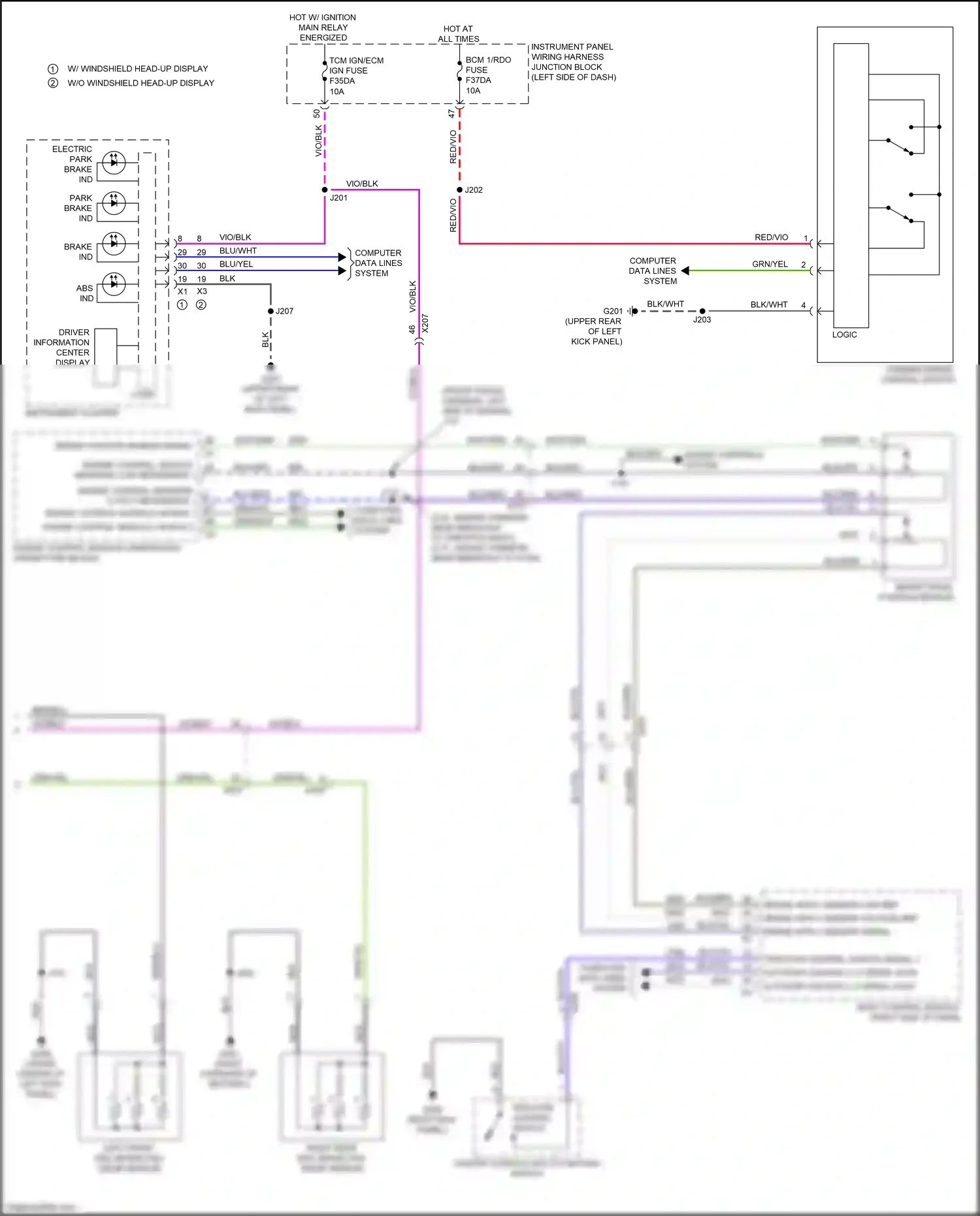 Cadillac CT4 I (2019-2024) center console multi-function switch wiring diagram  (1 of 2)