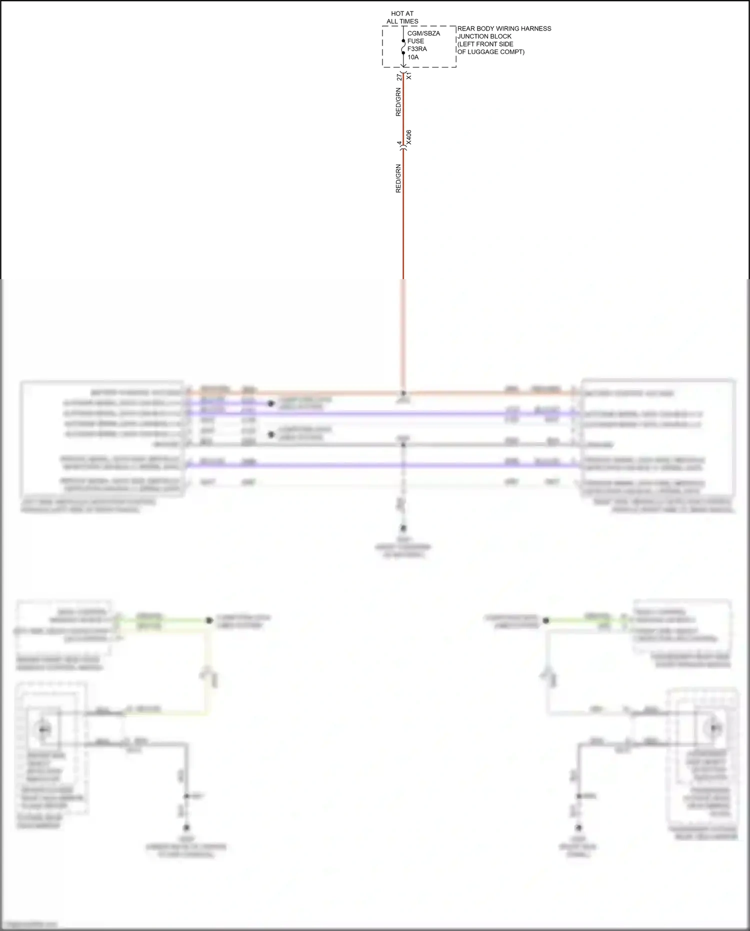 Cadillac CT4 I (2019-2024) driver side object detection indicator wiring diagram  (1 of 3)