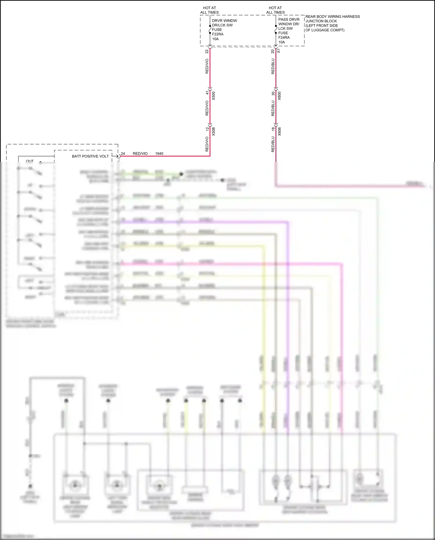 Cadillac CT4 I (2019-2024) driver side object detection indicator wiring diagram  (2 of 3)
