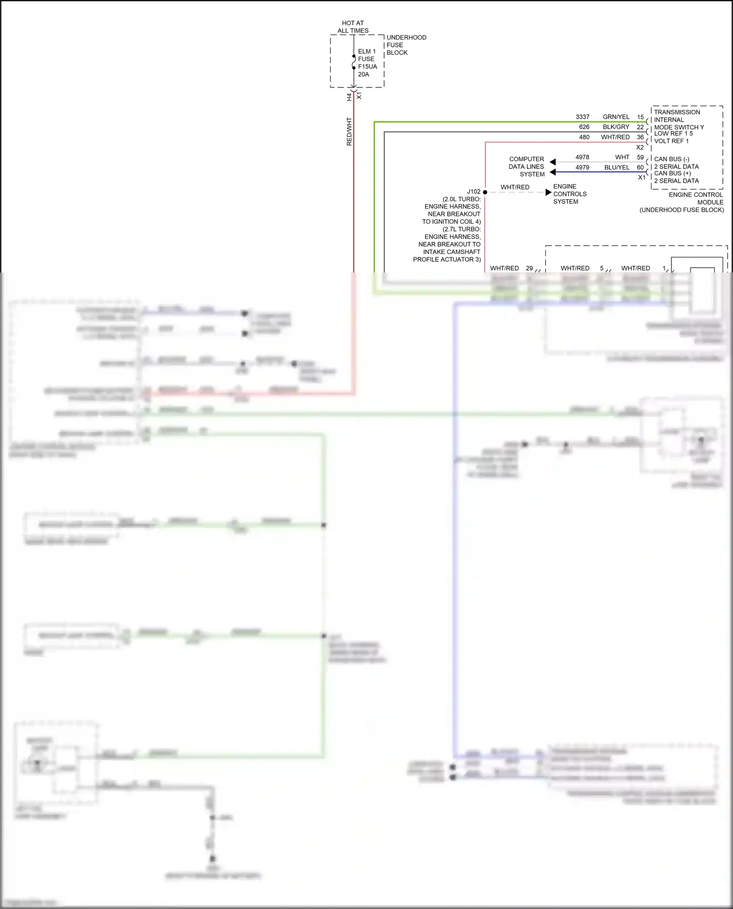 Cadillac CT4 I (2019-2024) engine controls system wiring diagram  (3 of 6)