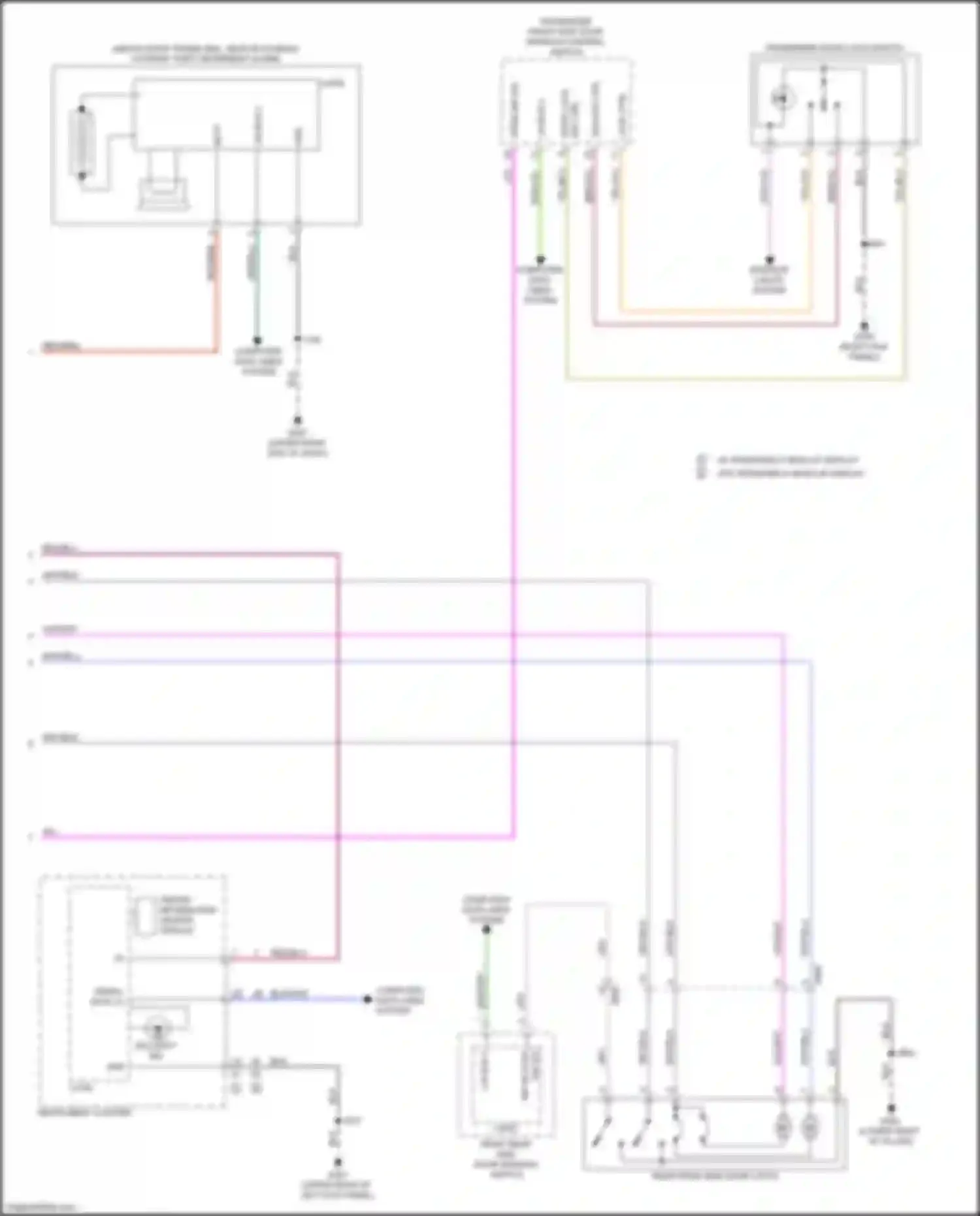 Wiring diagram passenger front side door window control switch for Cadillac CT4 I (2019-2024) (1 of 3)