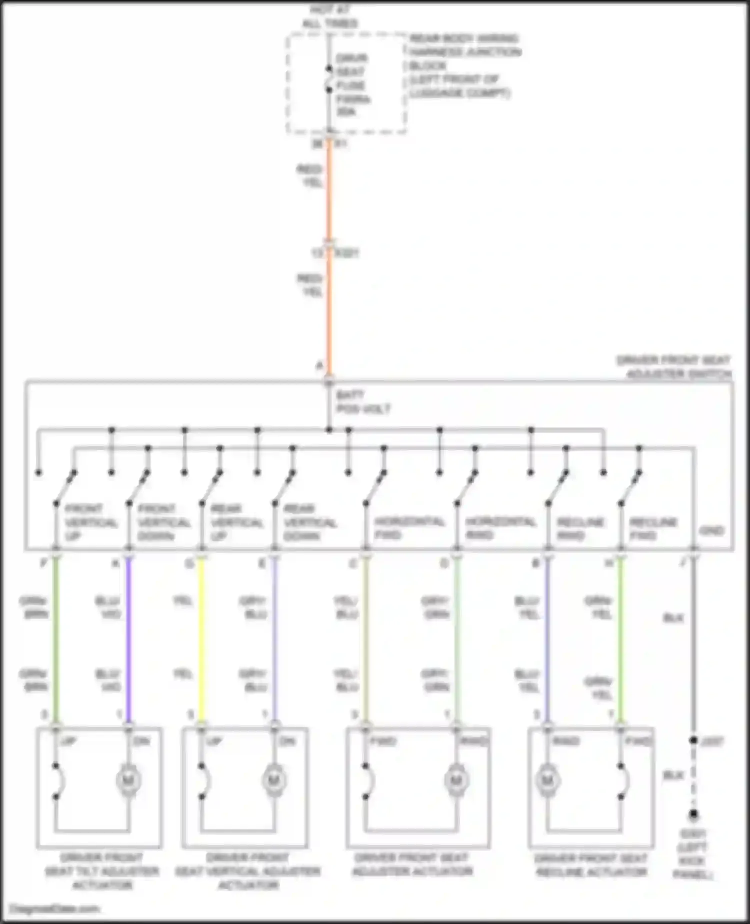 CT5-V Cadillac I (2019-2024): Driver power seat circuit