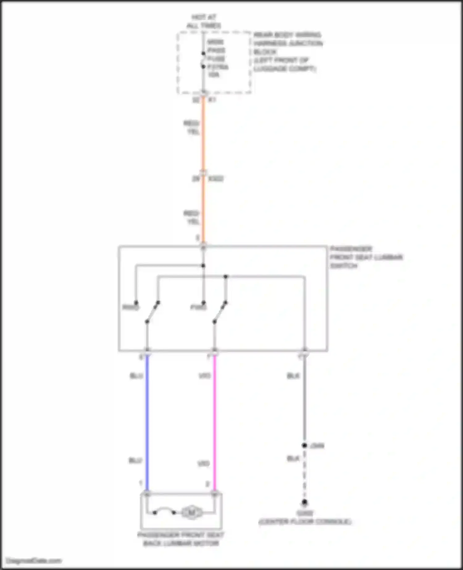 CT5-V Cadillac I (2019-2024): Passenger"s lumbar circuit, 2-way