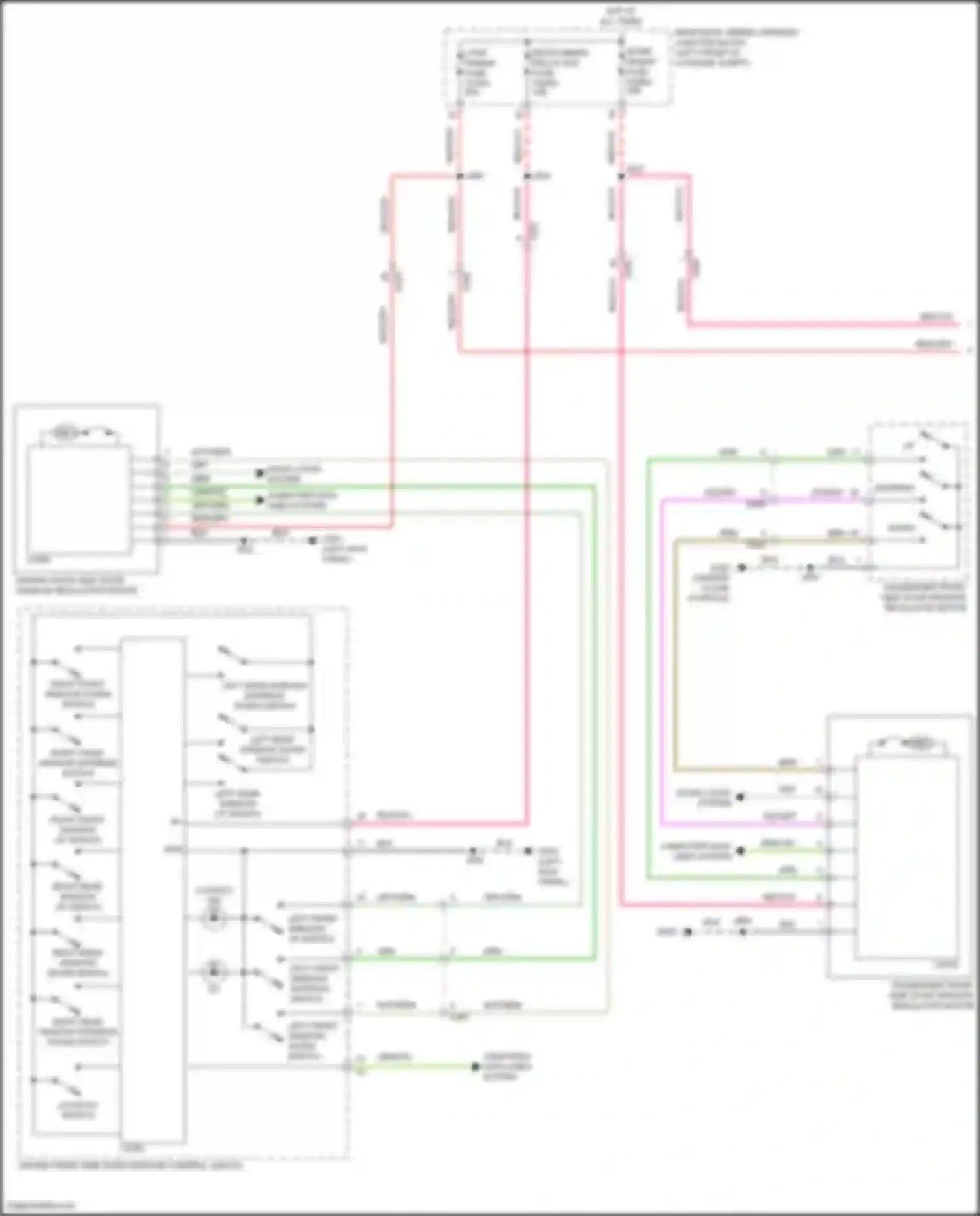 Wiring diagram door locks system for Cadillac CT5-V I (2019-2024) (1 of 2)