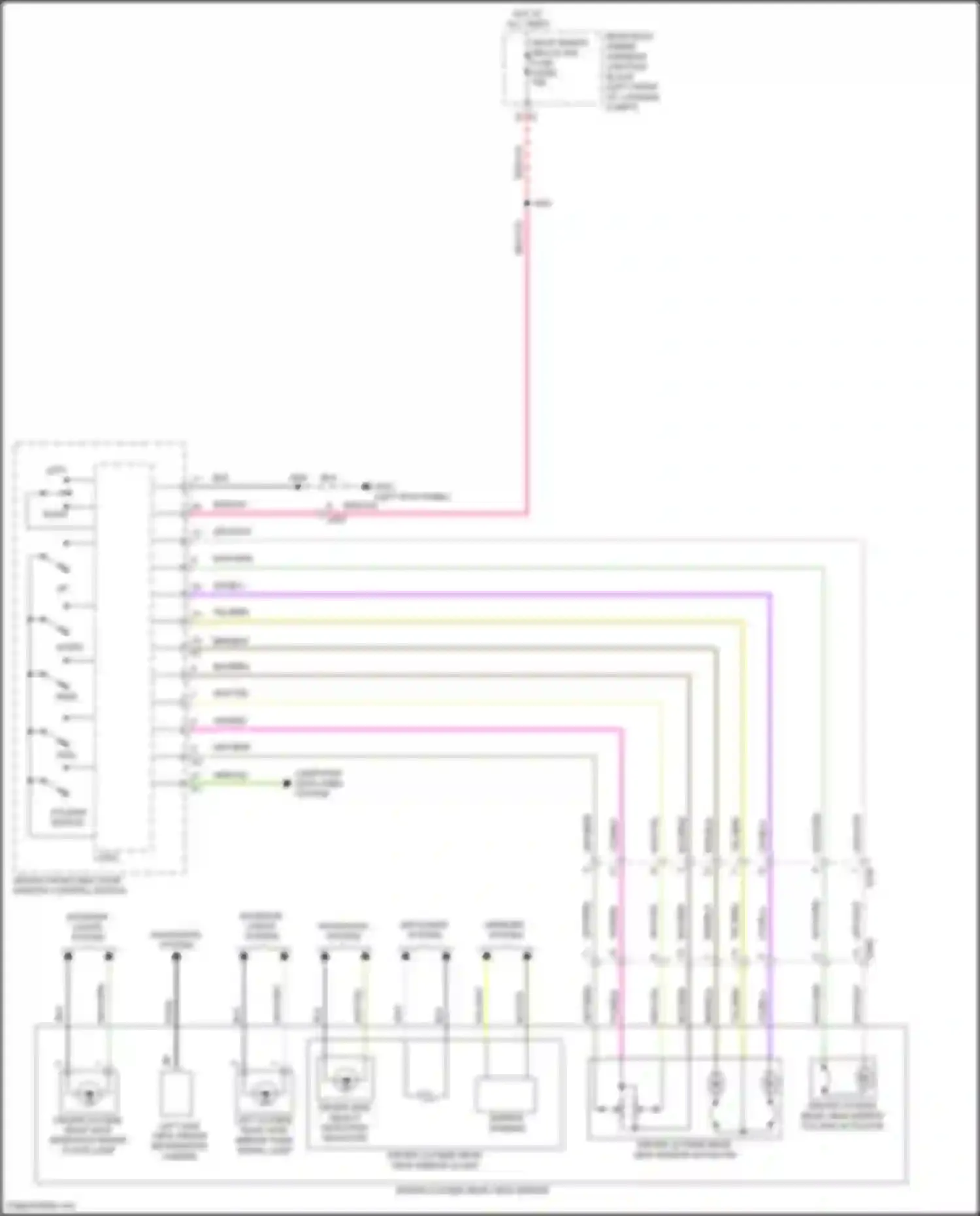 Wiring diagram driver outside rear view mirror exterior flood lamp for Cadillac CT5-V I (2019-2024) (4 of 4)