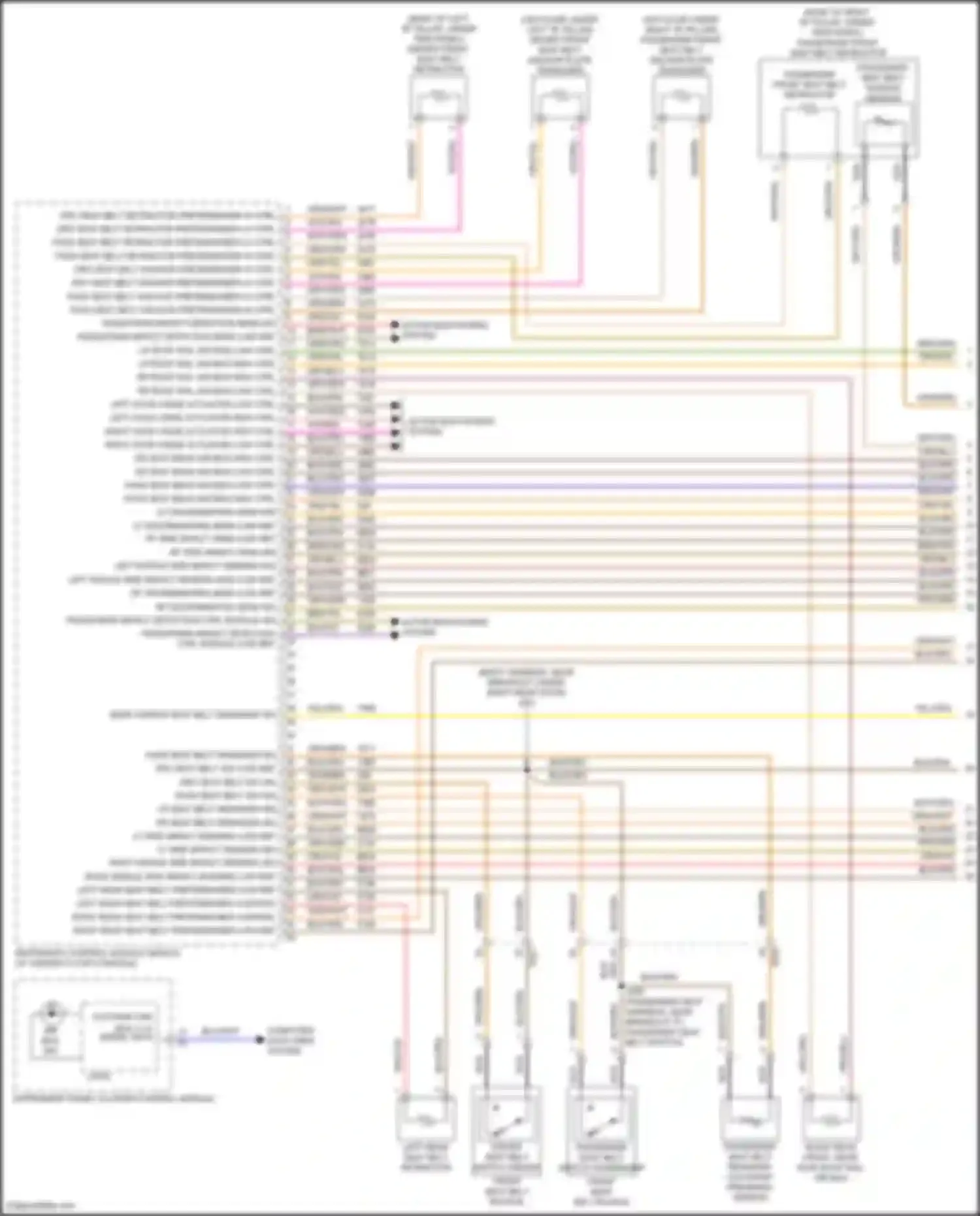 Wiring diagram left rear seat belt retractor for Cadillac CT5-V I (2019-2024) (1 of 1)