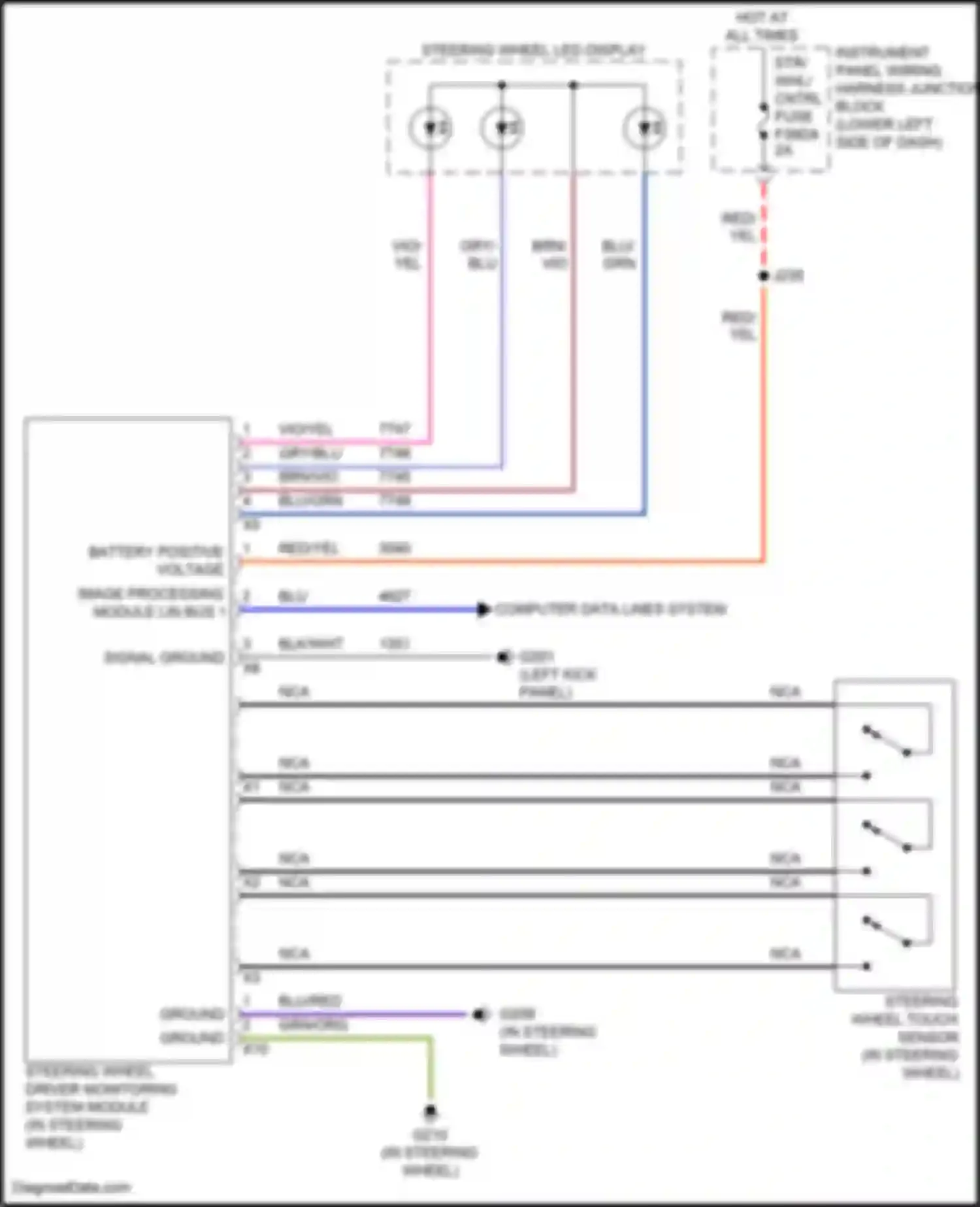 Wiring diagram steering wheel led display for Cadillac CT5-V I (2019-2024) (2 of 2)
