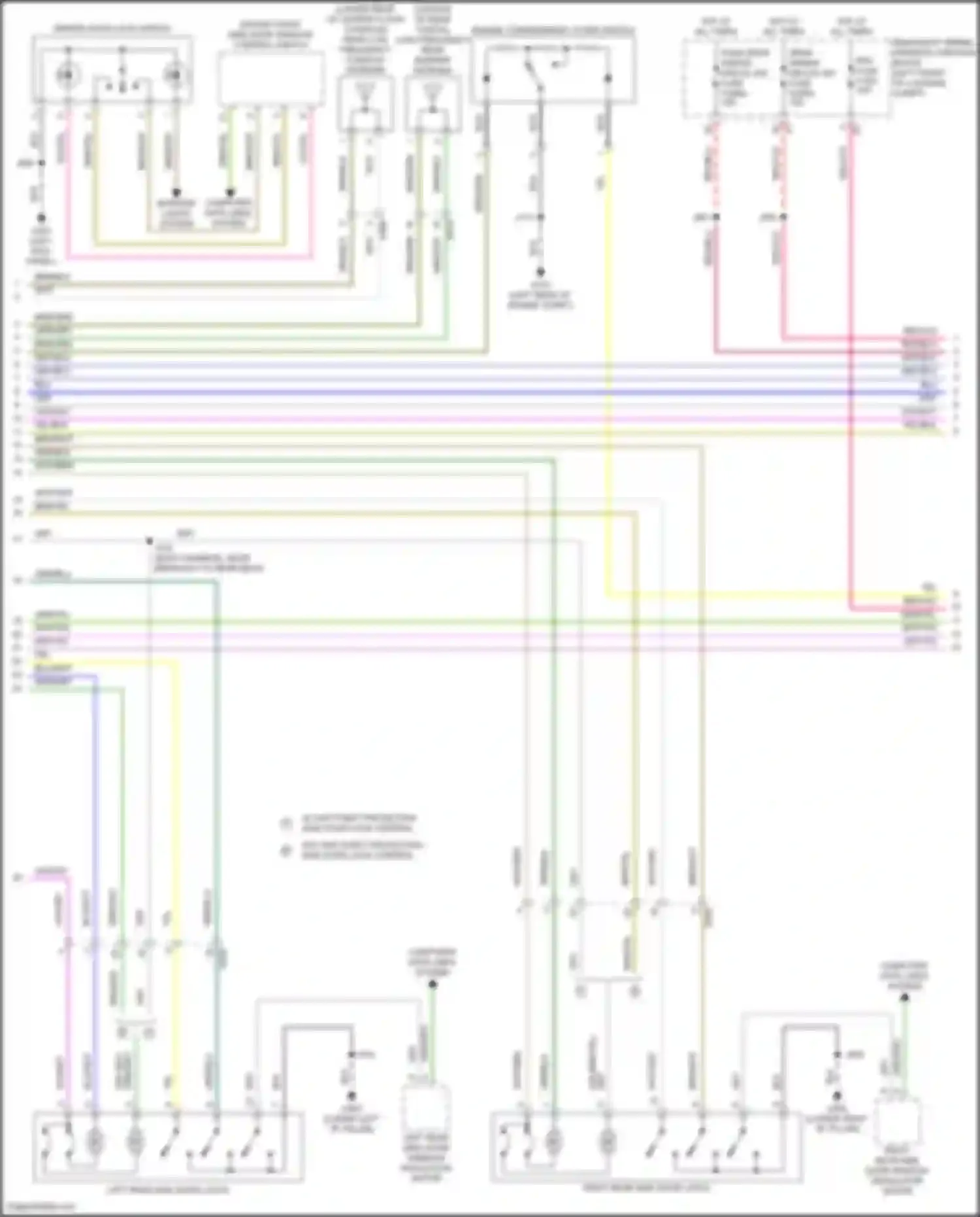 Wiring diagram w/ anti-theft protection side door lock control for Cadillac CT5-V I (2019-2024) (2 of 6)