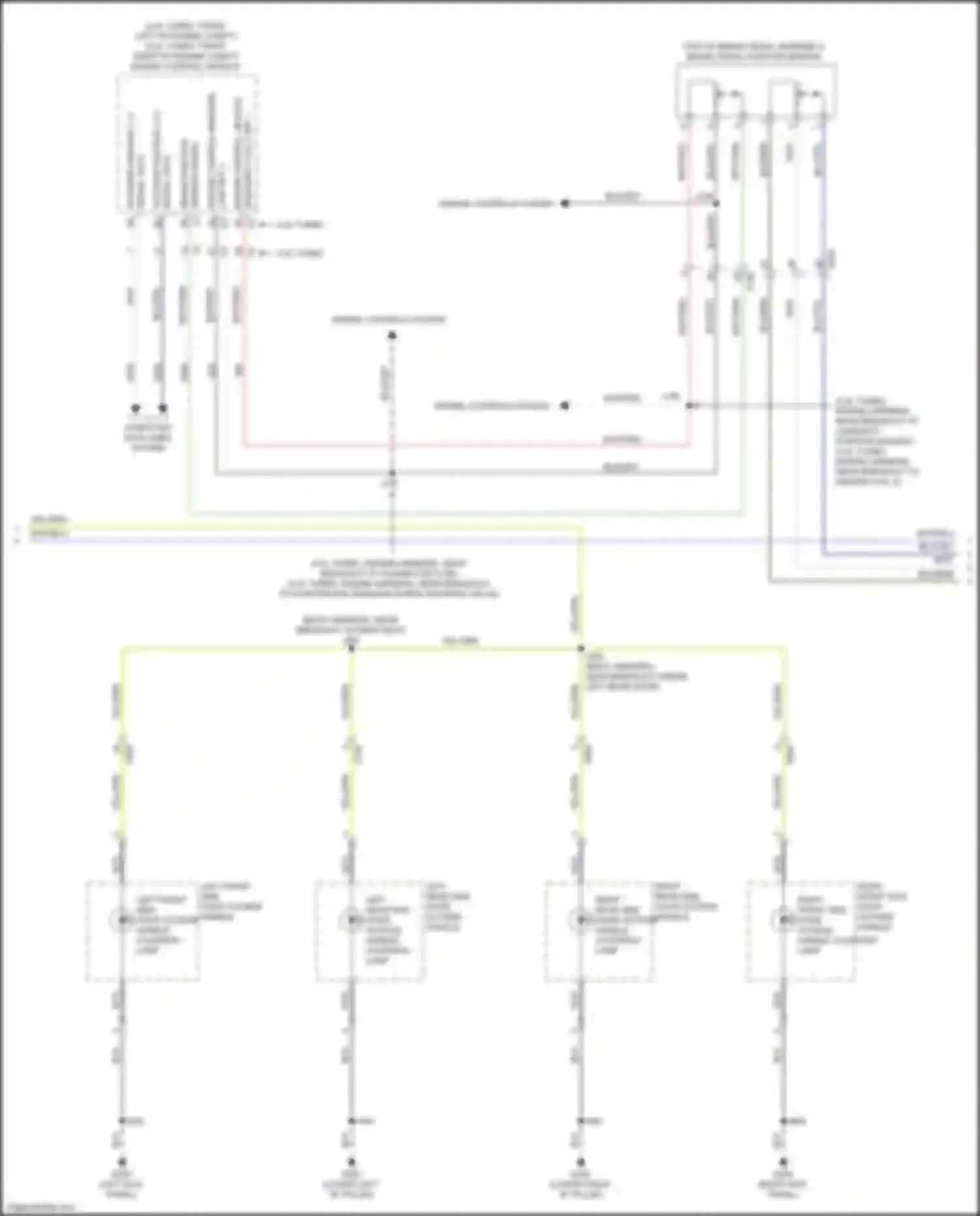 Wiring diagram right front side door outside handle courtesy lamp for Cadillac CT5 I (2019-2024)