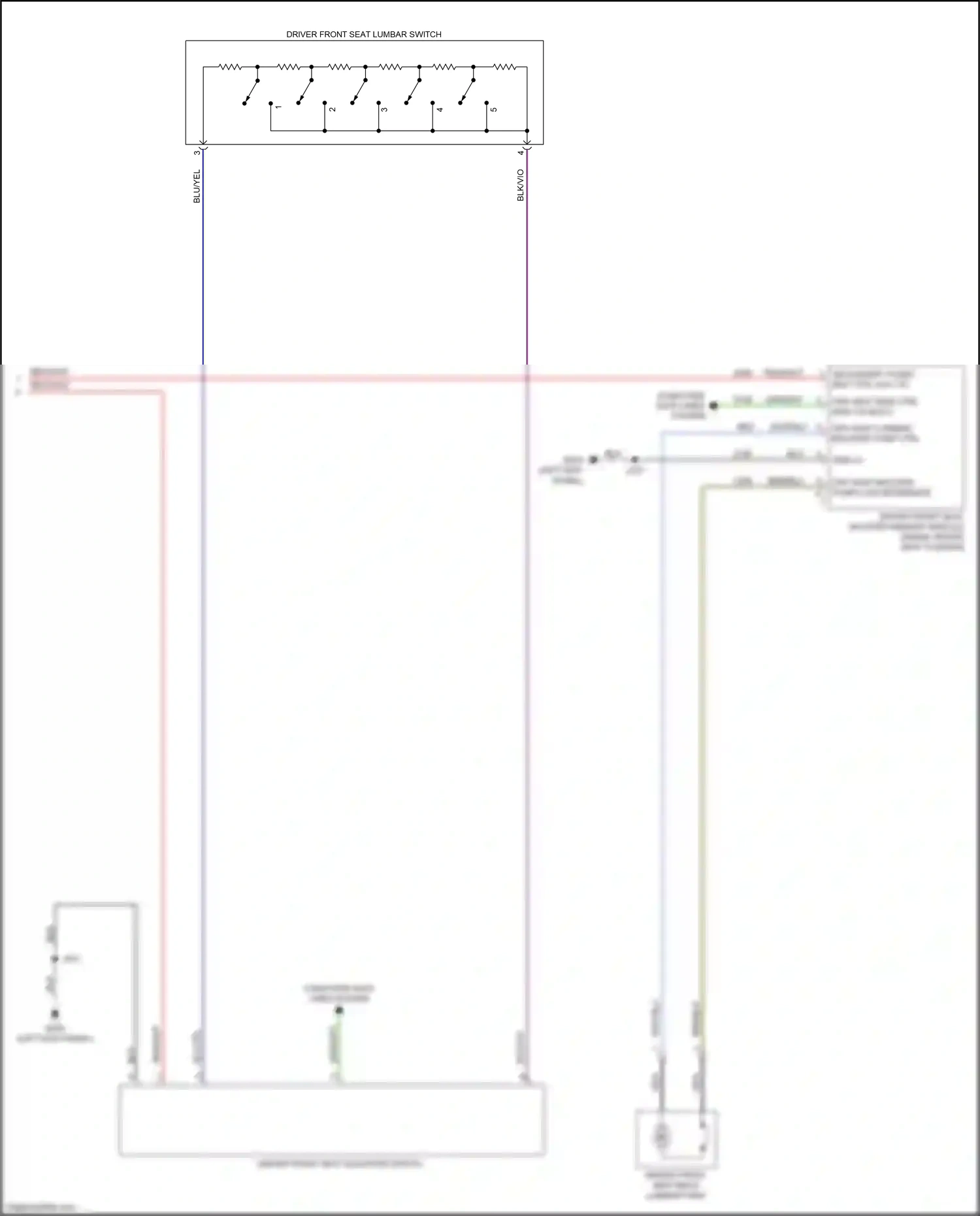 Cadillac CT5 I (2019-2024) driver front seat adjuster switch wiring diagram  (3 of 6)