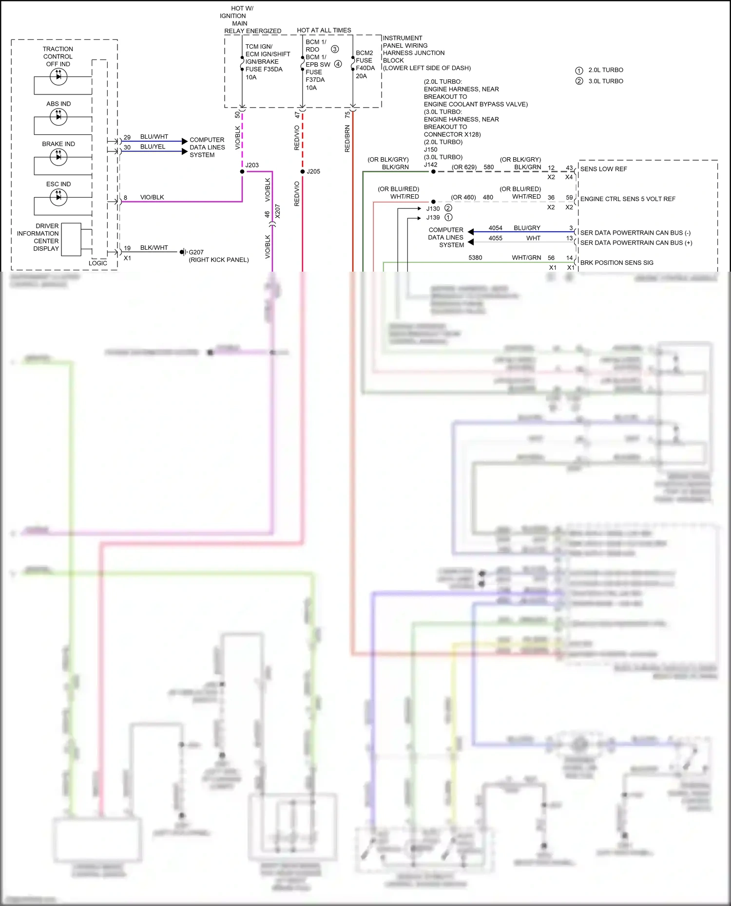 Cadillac CT5 I (2019-2024) engine control module wiring diagram  (1 of 16)