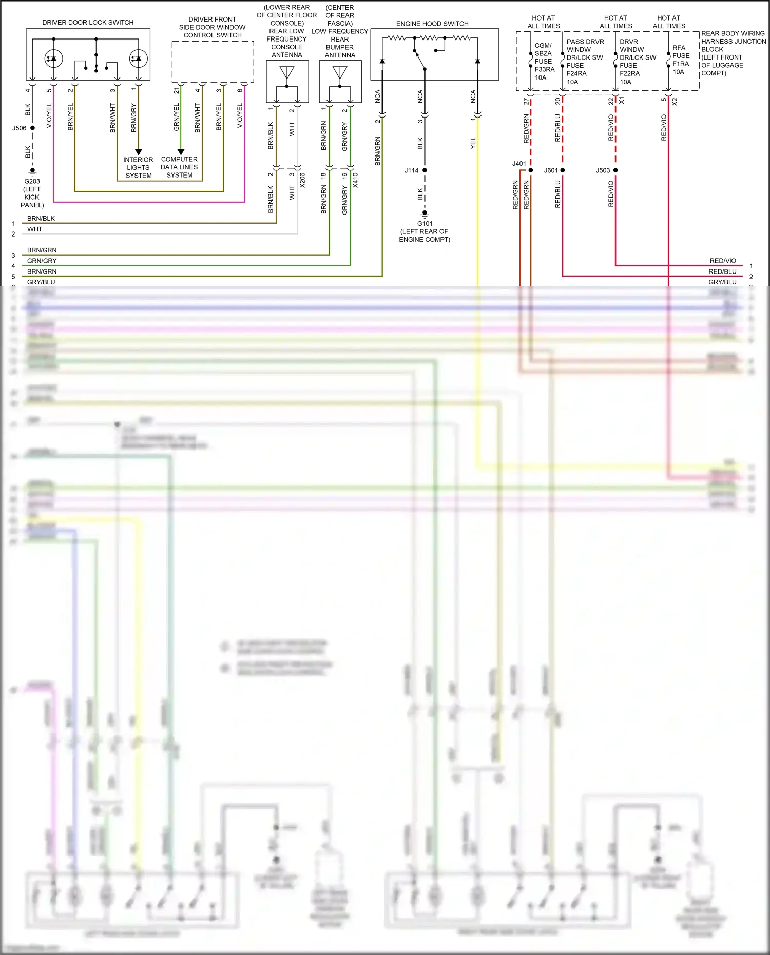 Cadillac CT5 I (2019-2024) engine hood switch wiring diagram  (1 of 4)