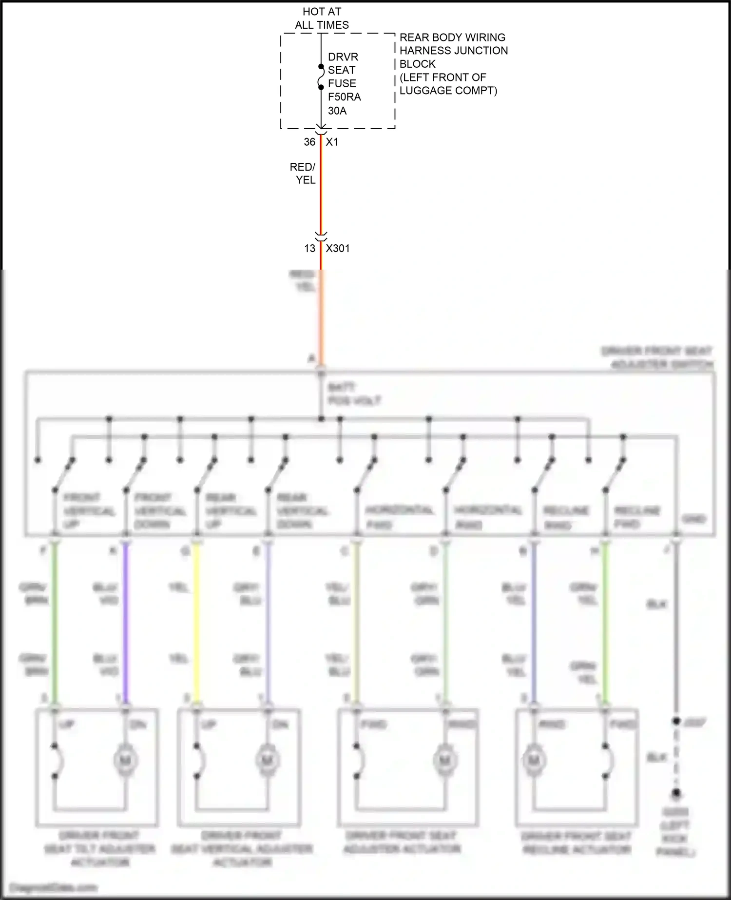 Cadillac CT5 I (2019-2024) front vertical up wiring diagram  (1 of 2)