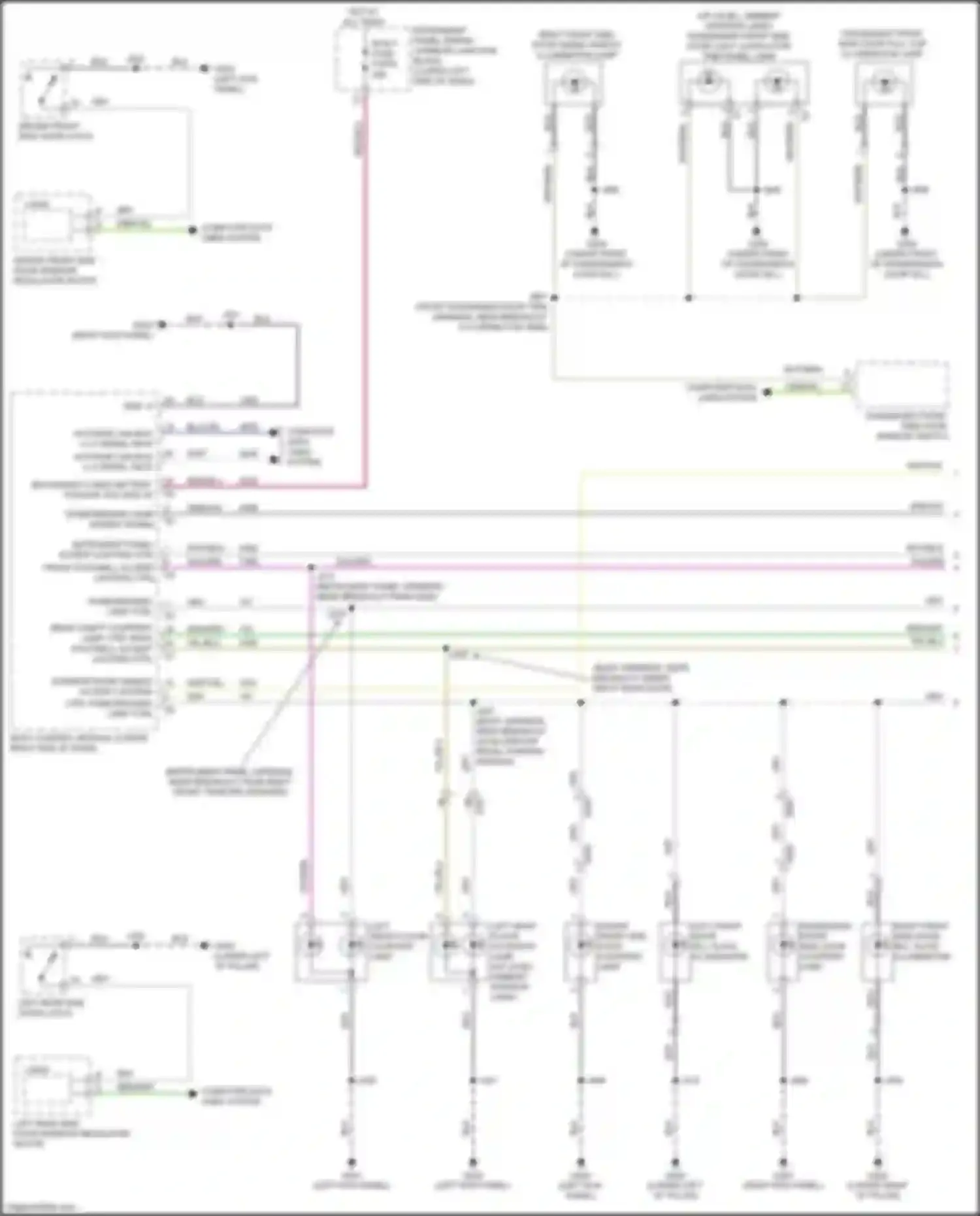 Wiring diagram right front side door inside handle illumination lamp for Cadillac CT5 I (2019-2024)