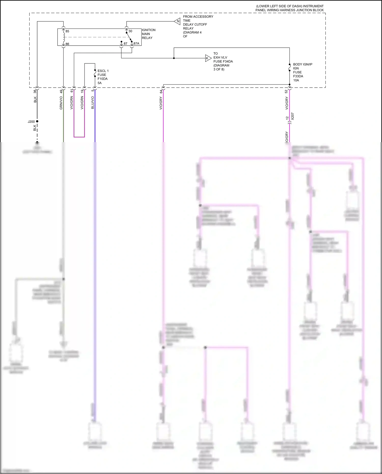 Cadillac CT5 I (2019-2024) ignition main relay wiring diagram  (2 of 2)