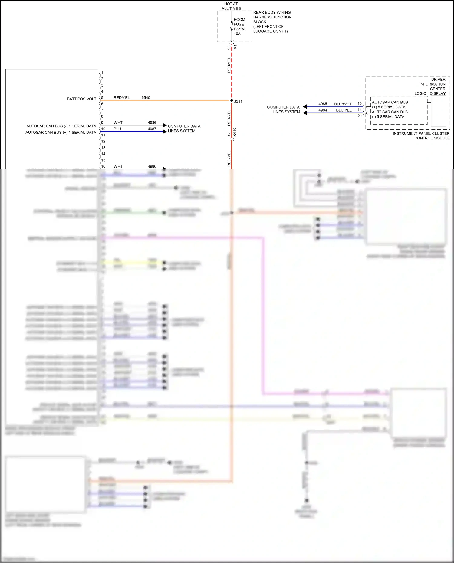 Cadillac CT5 I (2019-2024) instrument panel cluster control module wiring diagram  (4 of 31)