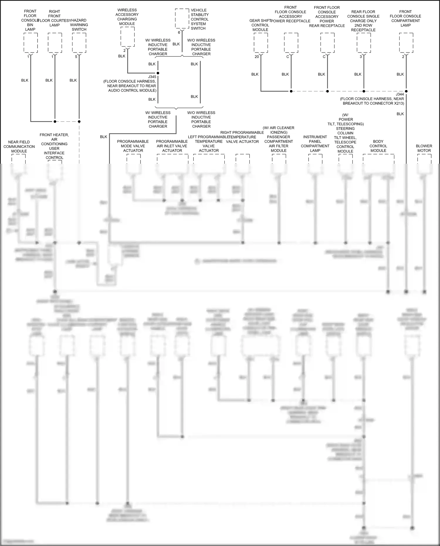 Cadillac CT5 I (2019-2024) instrument panel compartment lamp wiring diagram  (2 of 2)