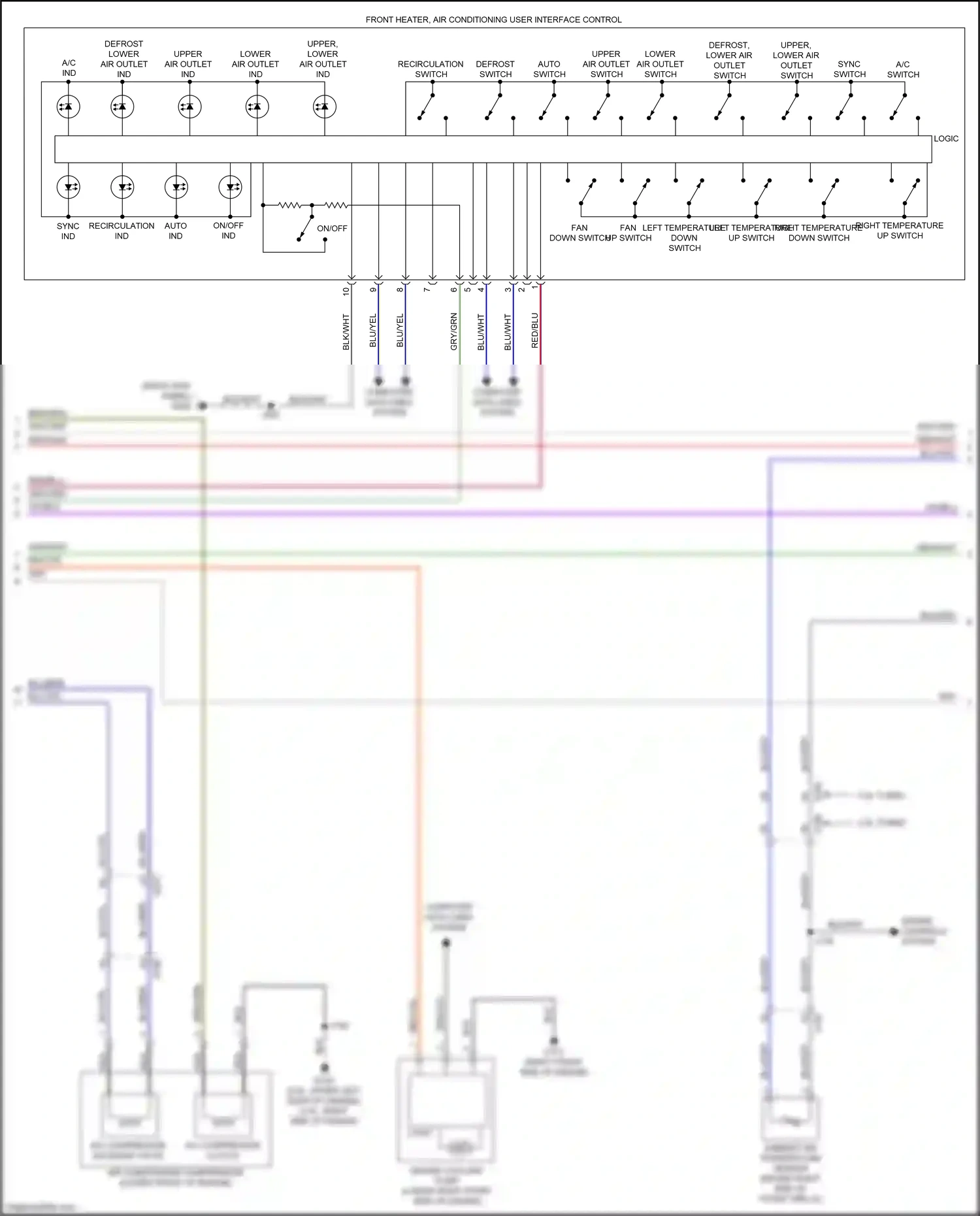 Cadillac CT5 I (2019-2024) left temperature down switch wiring diagram  (1 of 1)