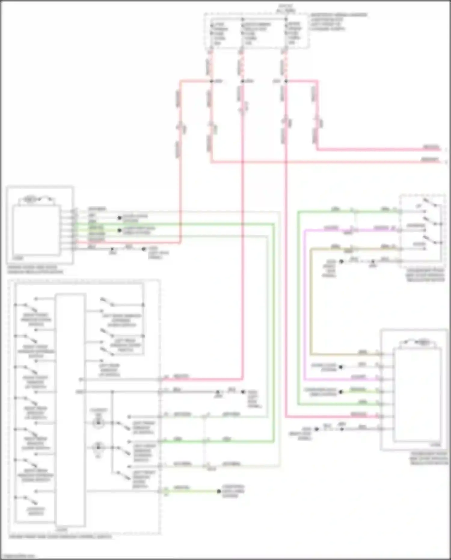 Wiring diagram right rear window down switch for Cadillac CT5 I (2019-2024)