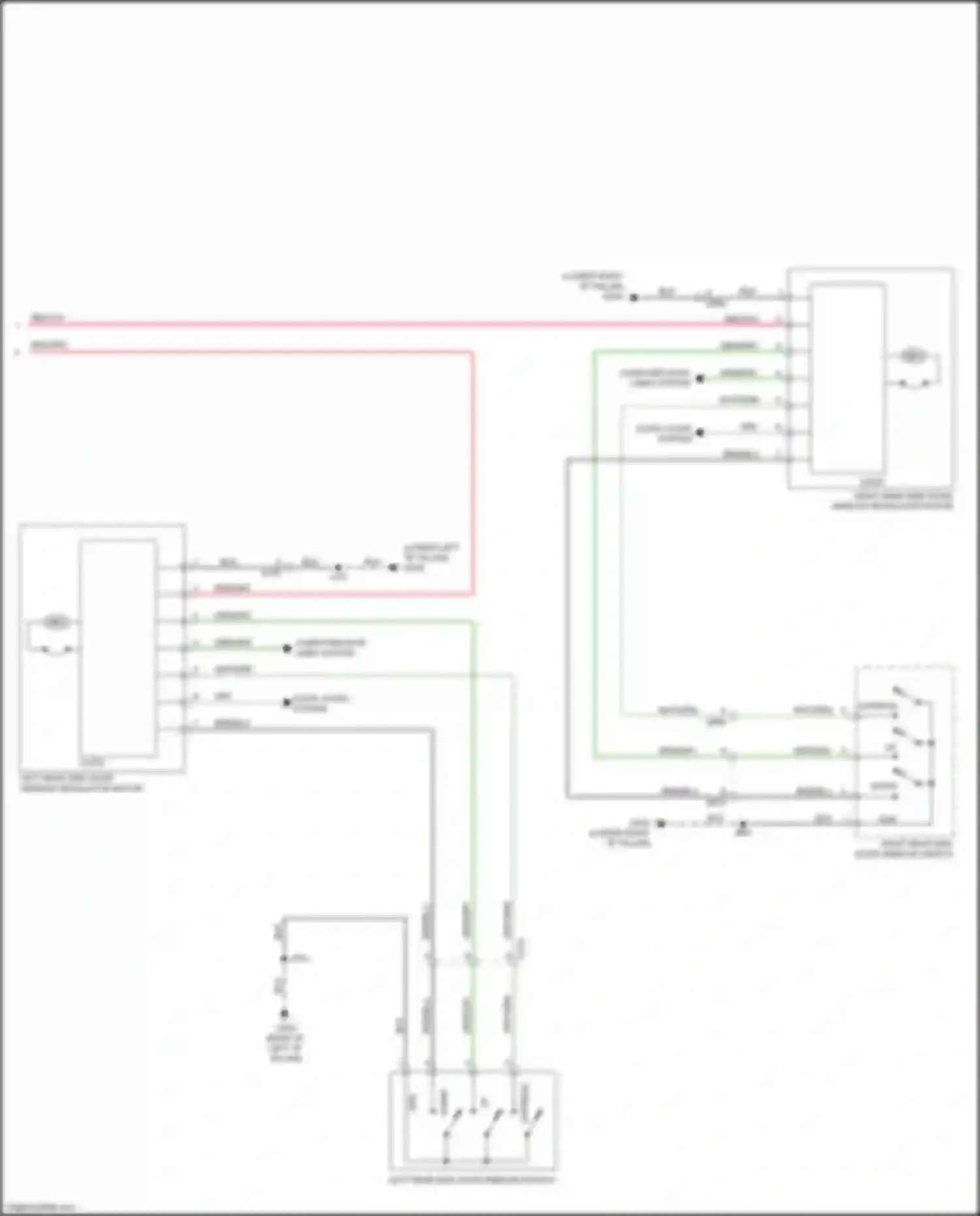 Wiring diagram left rear side door window switch for Cadillac CT5 I (2019-2024)