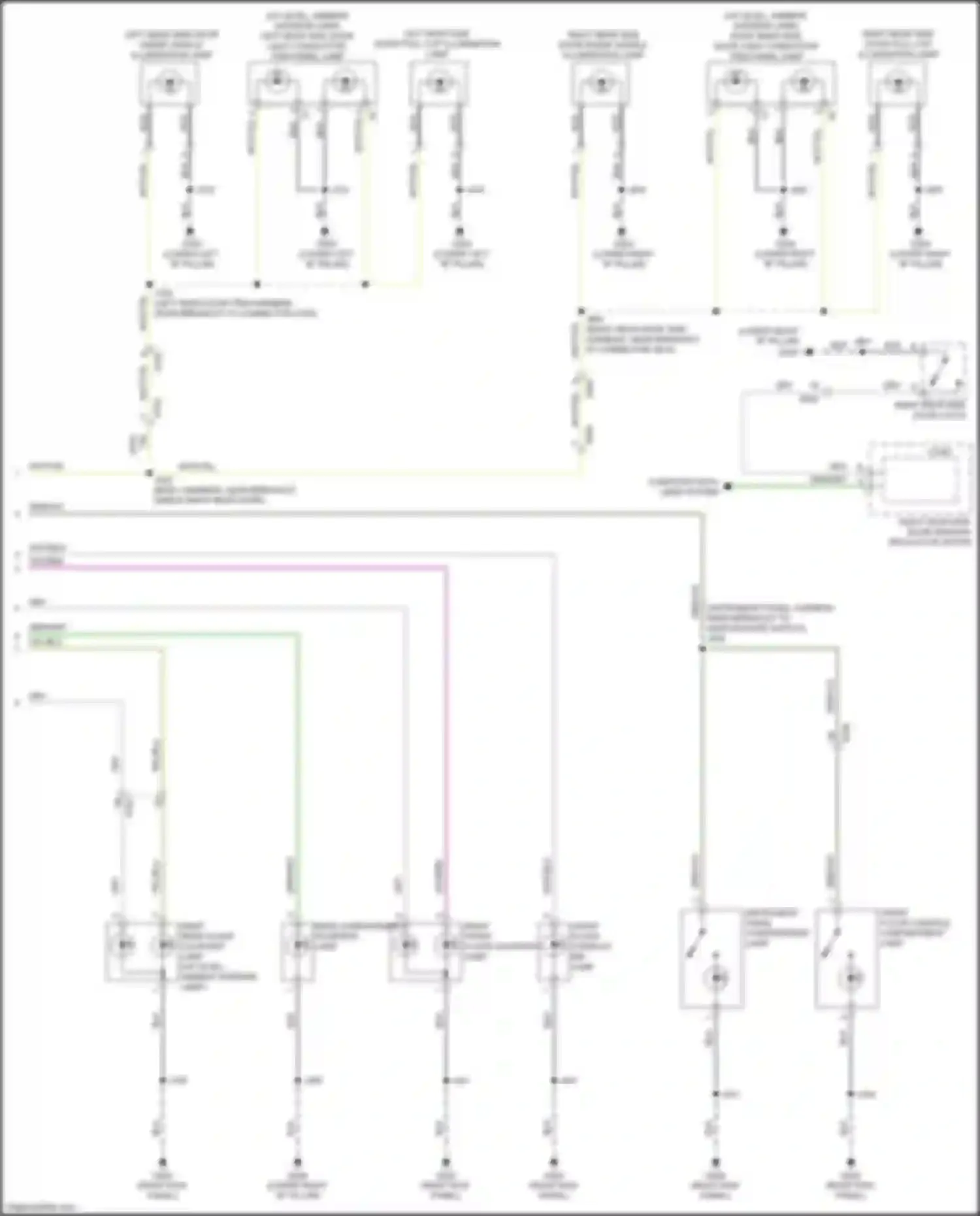 Wiring diagram right front floor courtesy lamp for Cadillac CT5 I (2019-2024)