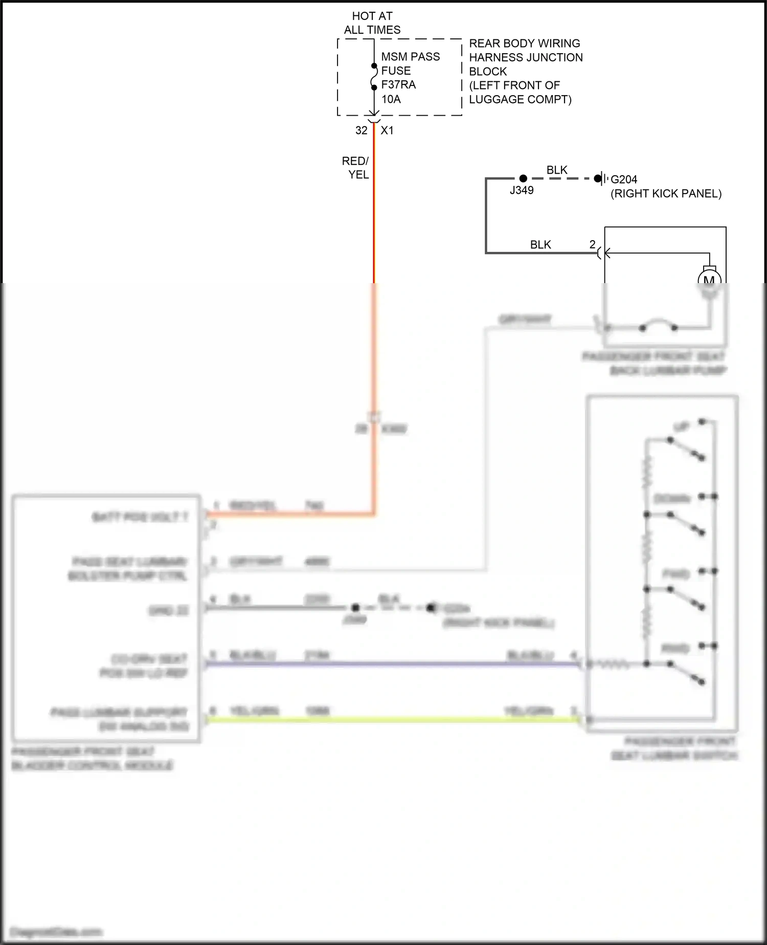 Cadillac CT5 I (2019-2024) passenger front seat bladder control module wiring diagram  (2 of 3)
