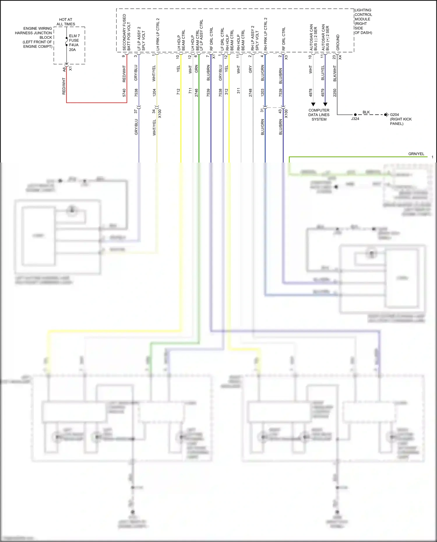 Cadillac CT5 I (2019-2024) rh prk lp ctrl 2 wiring diagram  (1 of 1)