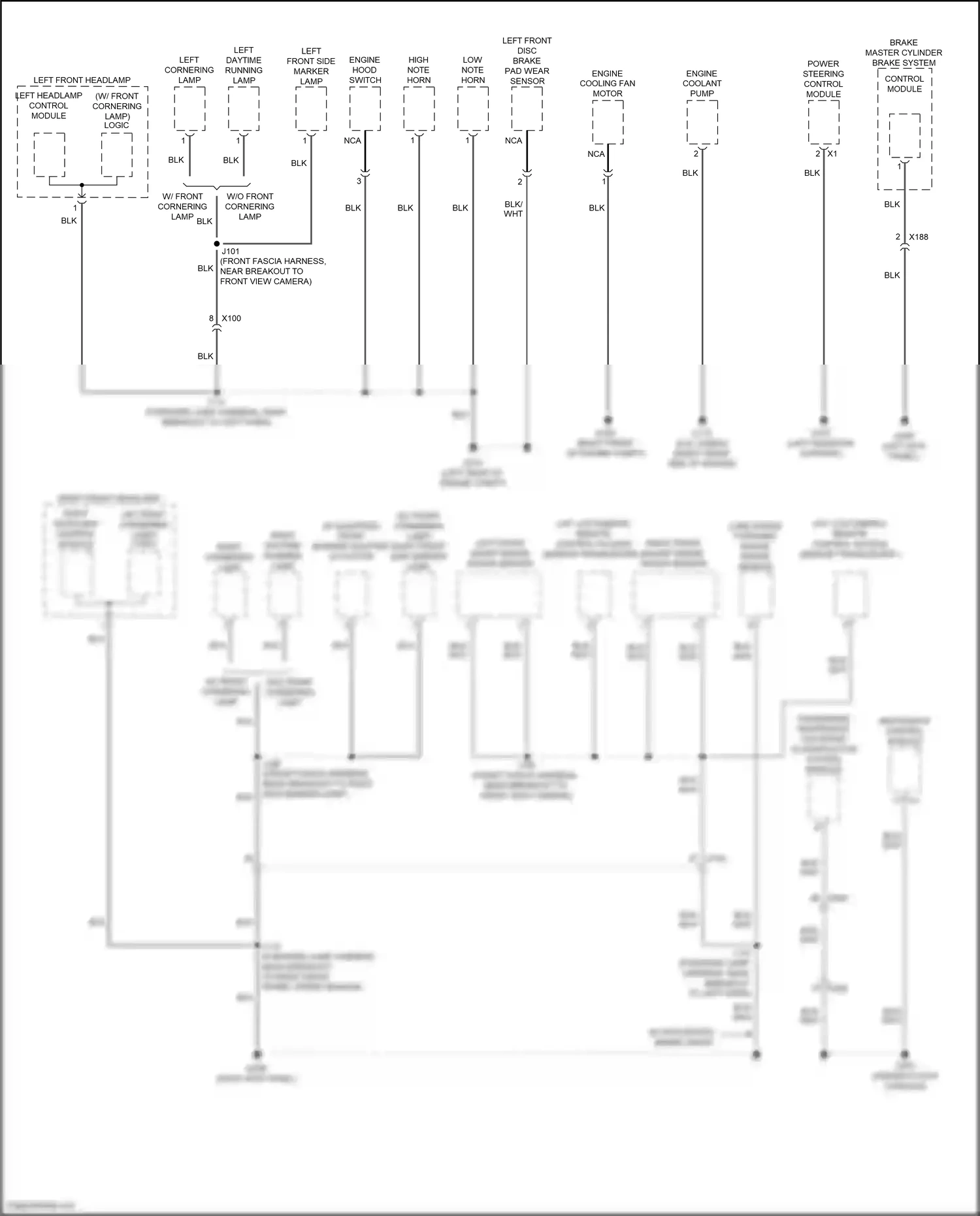 Cadillac CT5 I (2019-2024) right front short range radar sensor wiring diagram  (3 of 4)