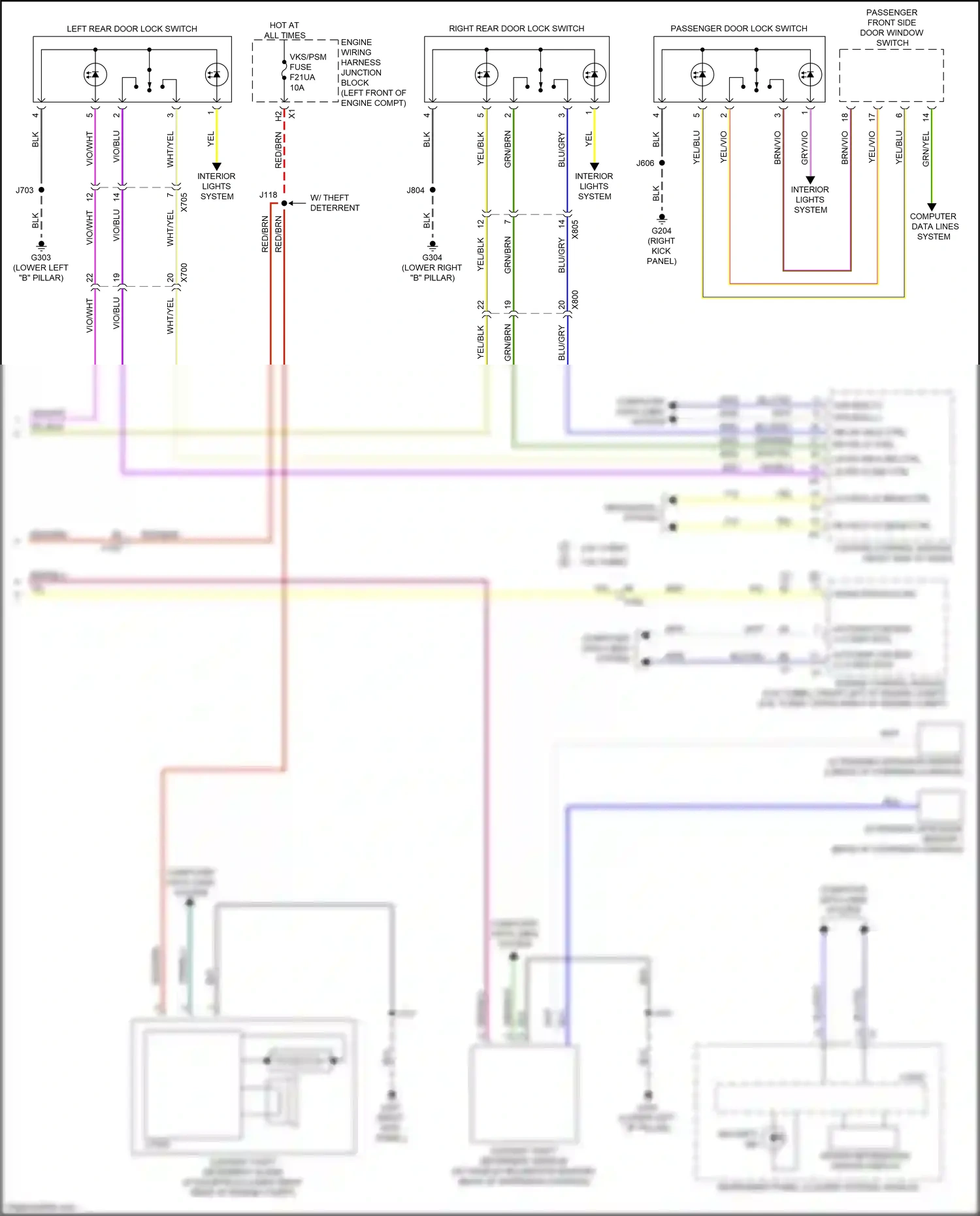 Cadillac CT5 I (2019-2024) rr dr lk ctrl wiring diagram  (1 of 2)
