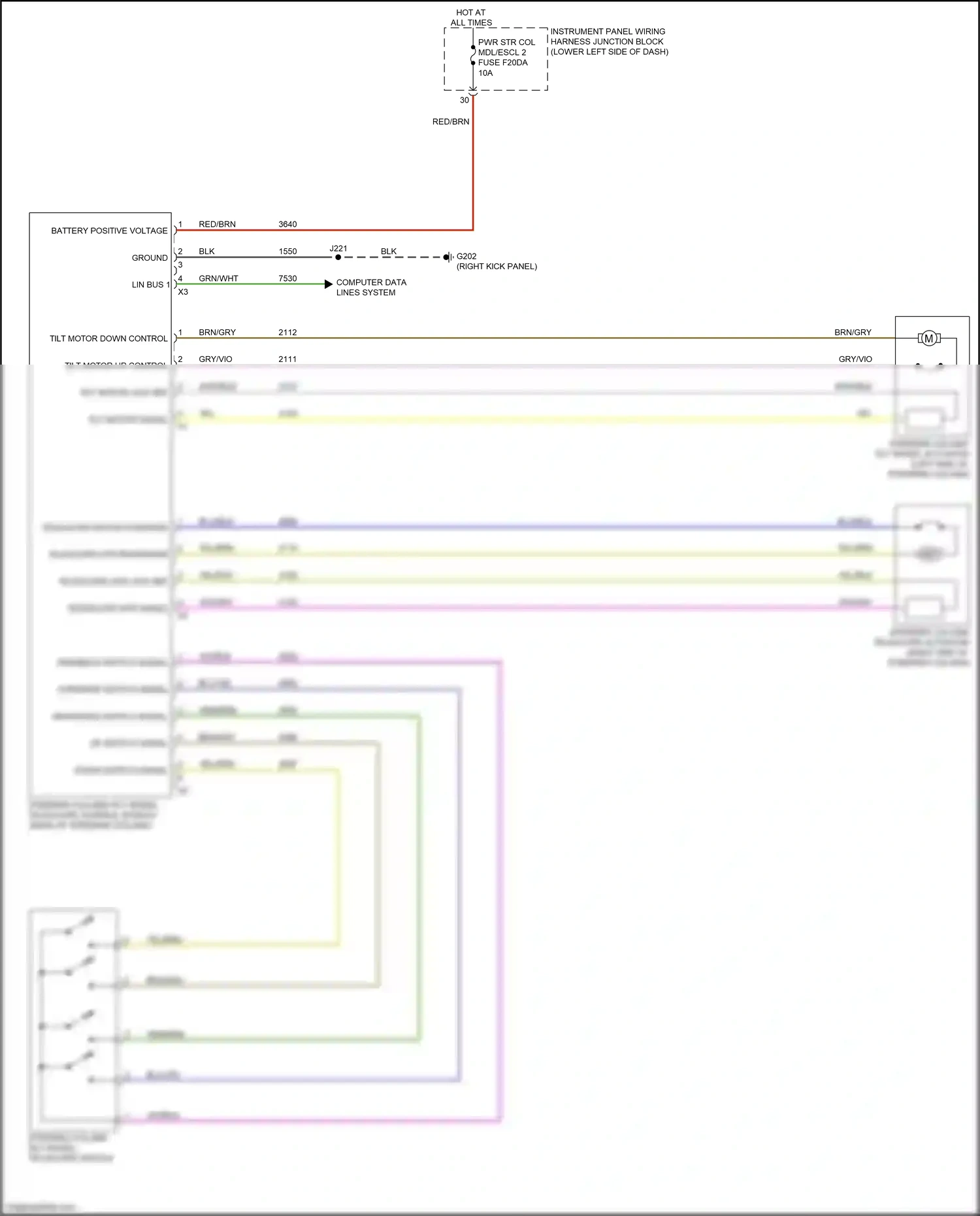 Cadillac CT5 I (2019-2024) telescope mtr low ref wiring diagram  (1 of 1)