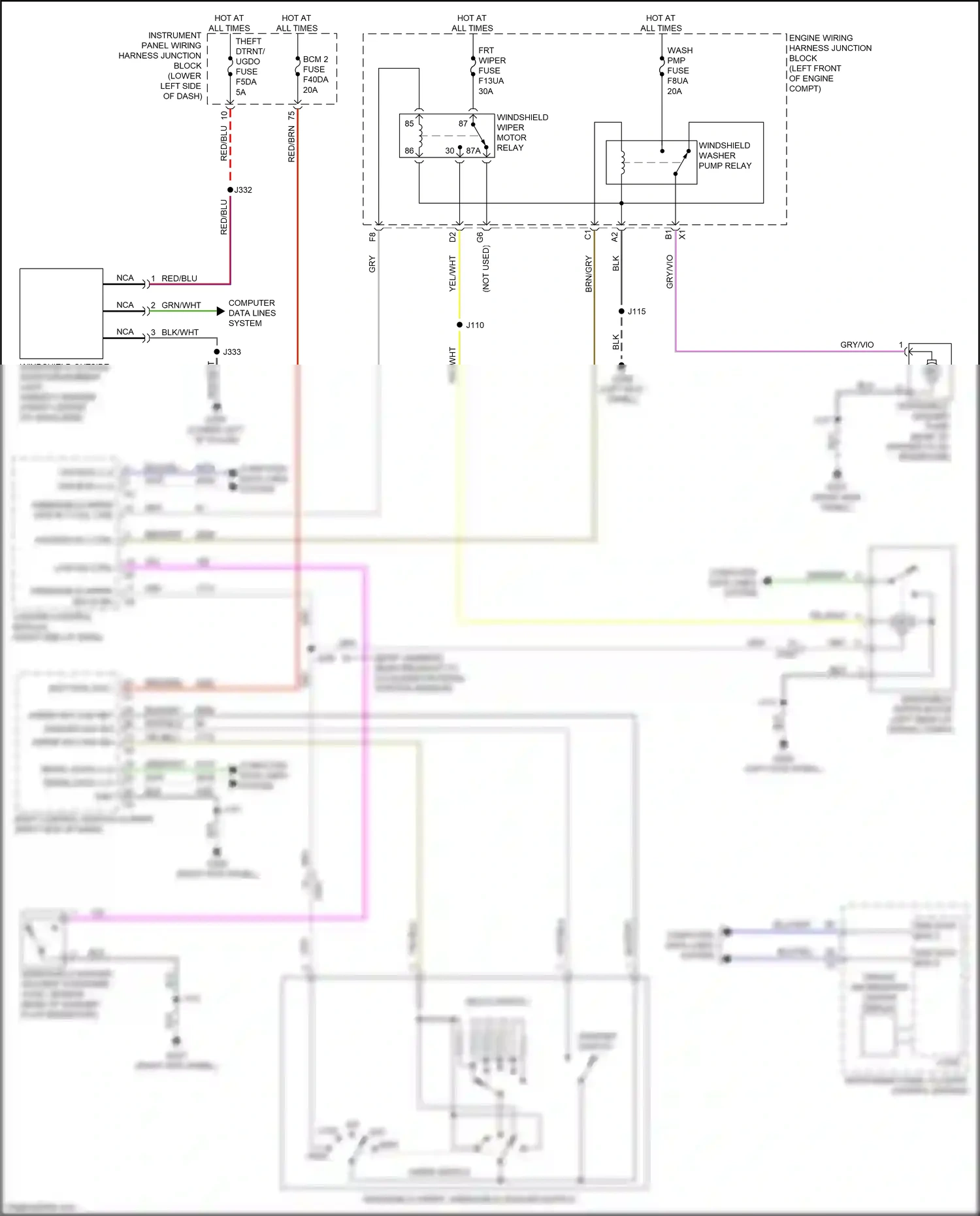 Cadillac CT5 I (2019-2024) washer switch wiring diagram  (1 of 1)