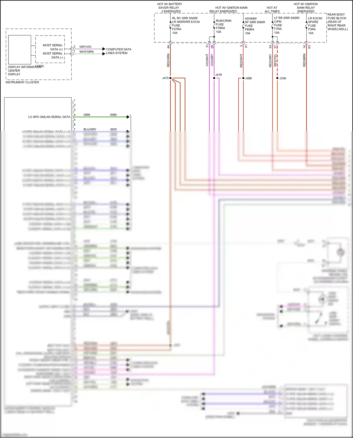 Cadillac CT6 I facelift (2018-2023) computer data lines system wiring diagram  (84 of 122)