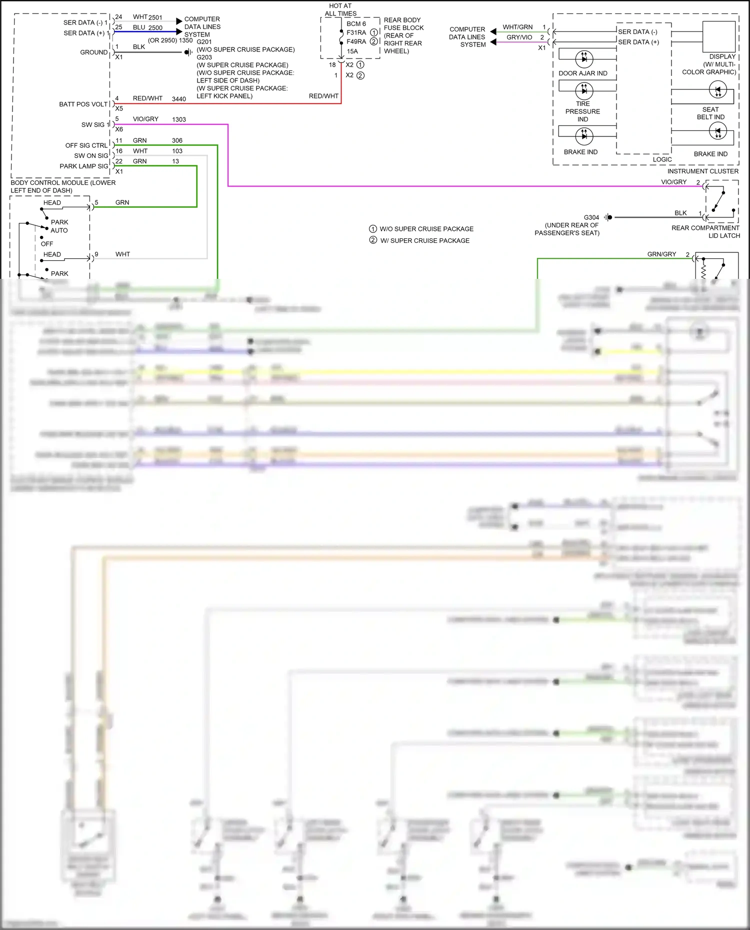 Cadillac CT6 I facelift (2018-2023) computer data lines system wiring diagram  (108 of 122)