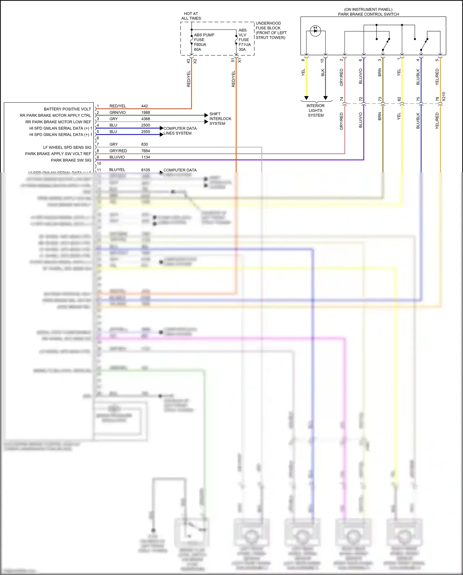 Cadillac CT6 I facelift (2018-2023) computer data lines system wiring diagram  (111 of 122)