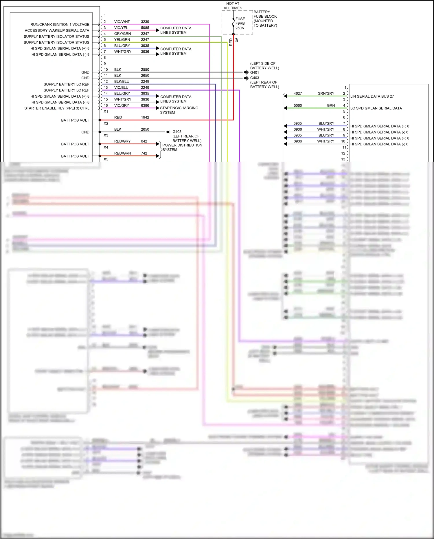 Cadillac CT6 I facelift (2018-2023) computer data lines system wiring diagram  (92 of 122)