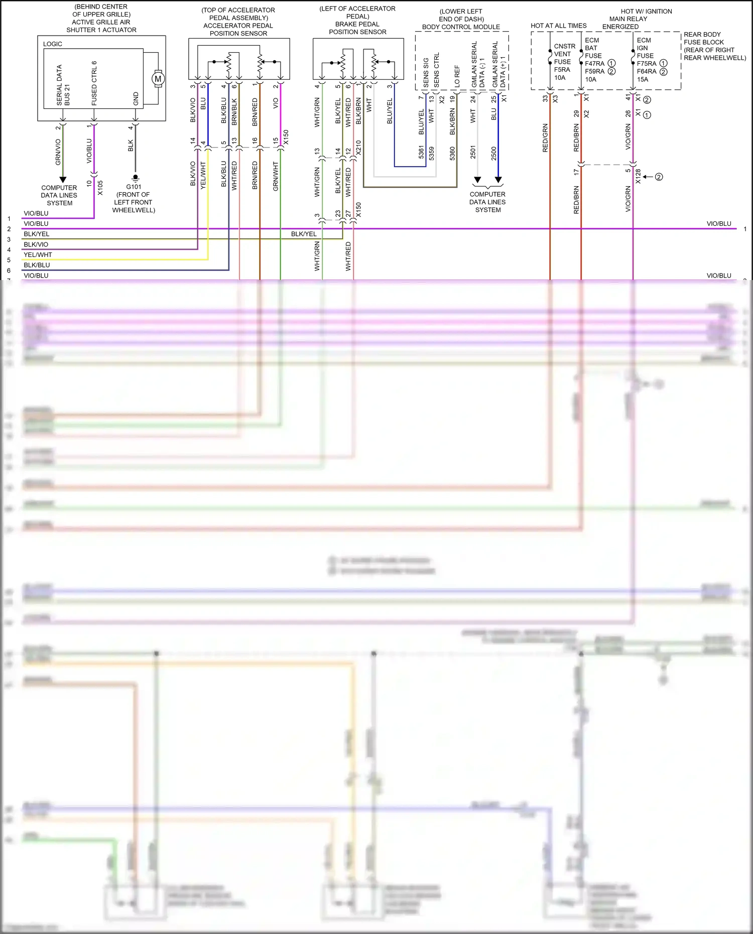 Cadillac CT6 I facelift (2018-2023) computer data lines system wiring diagram  (117 of 122)