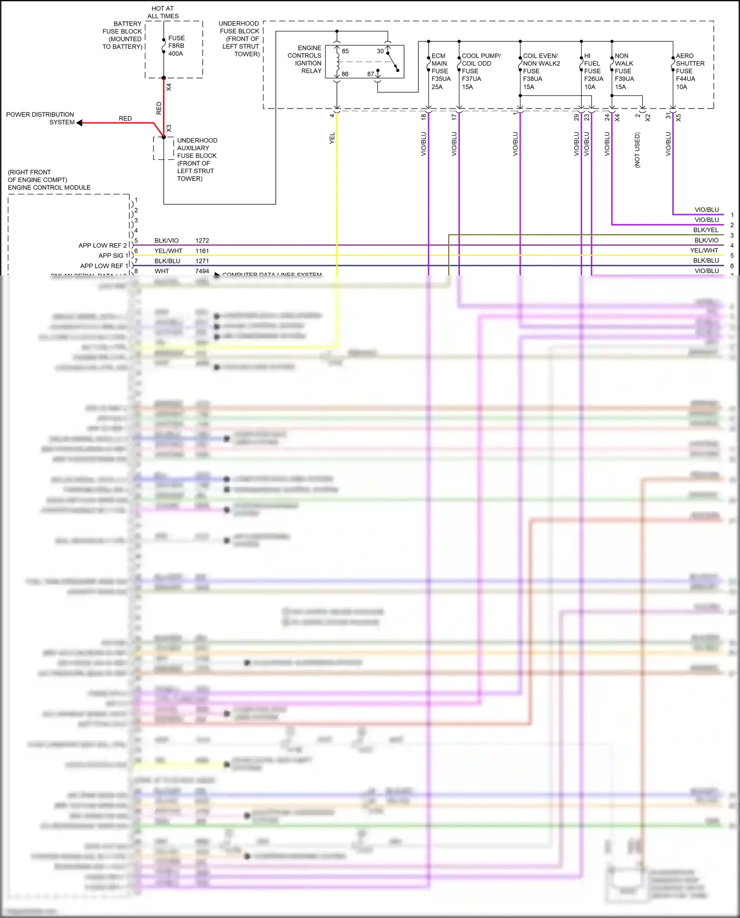 Cadillac CT6 I facelift (2018-2023) engine control module wiring diagram  (22 of 25)