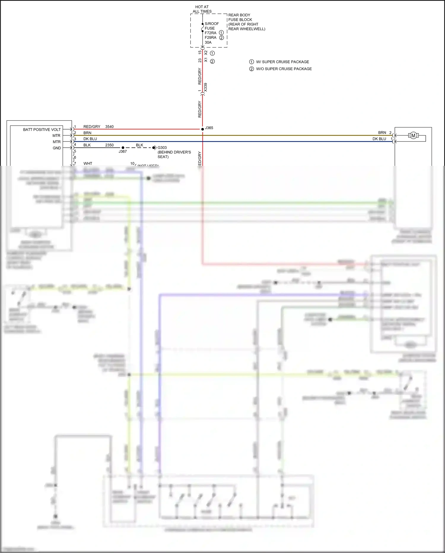 Cadillac CT6 I facelift (2018-2023) overhead console multi- function switch wiring diagram  (6 of 7)