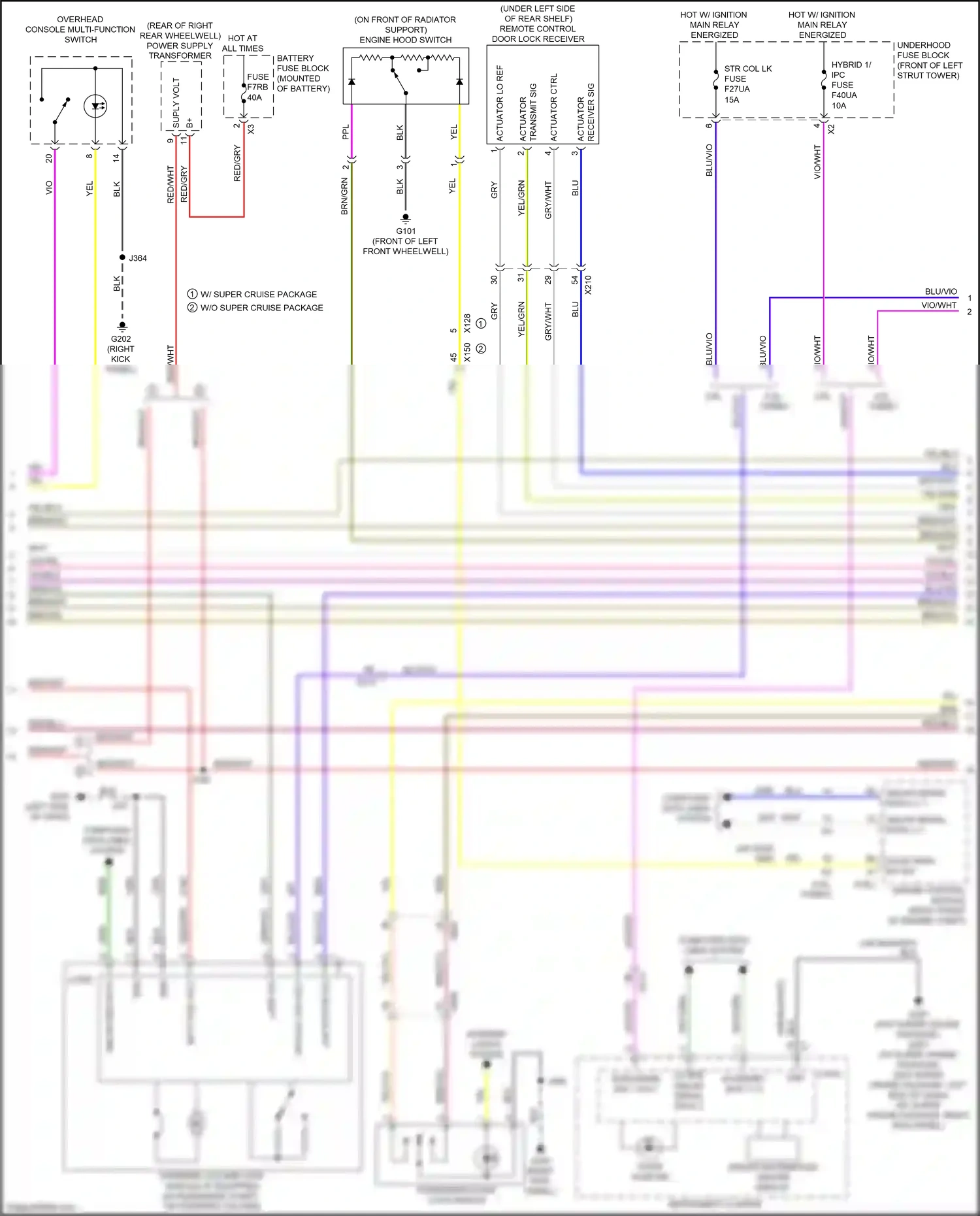 Cadillac CT6 I facelift (2018-2023) overhead console multi- function switch wiring diagram  (2 of 7)