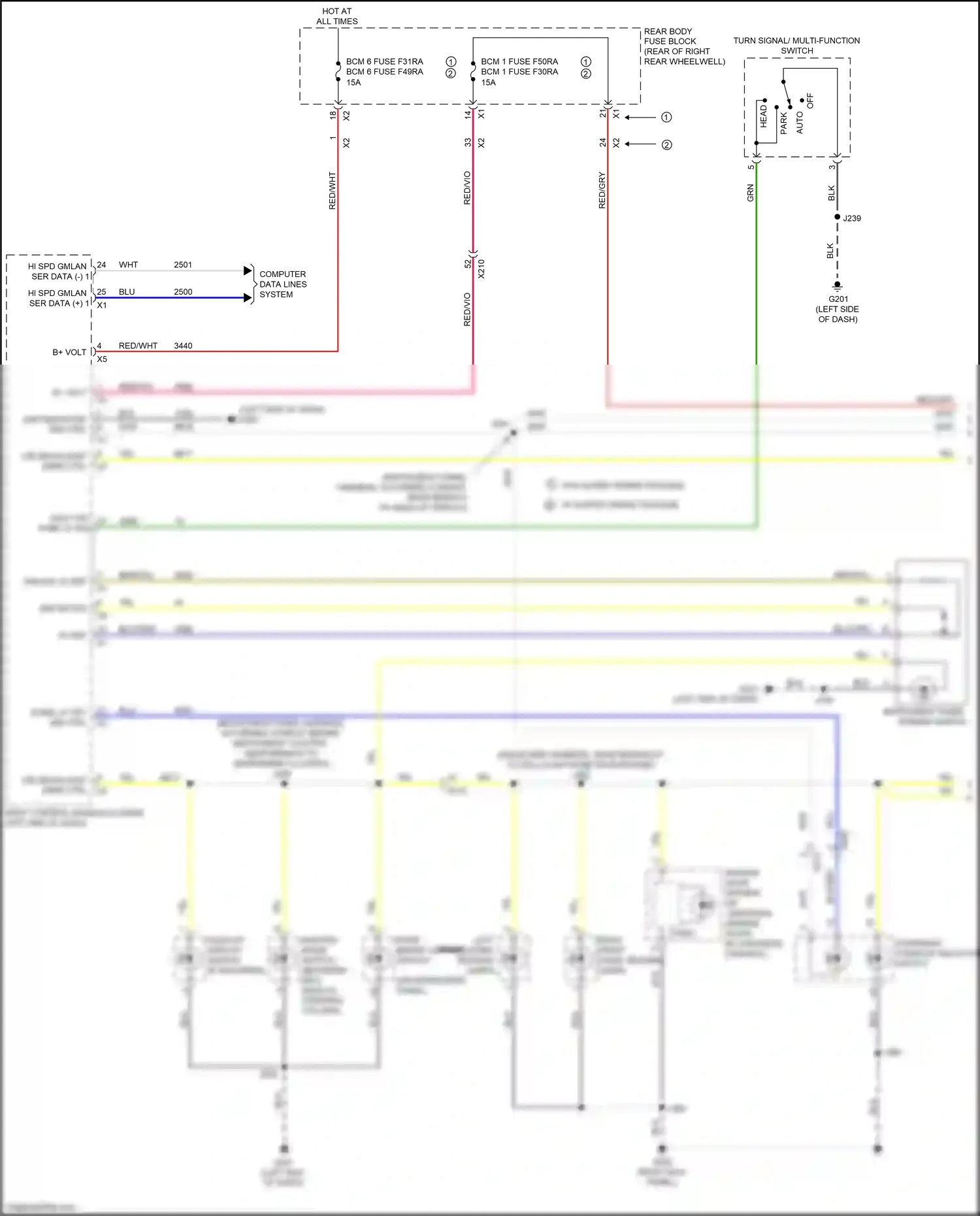 Cadillac CT6 I facelift (2018-2023) overhead console multi- function switch wiring diagram  (4 of 7)