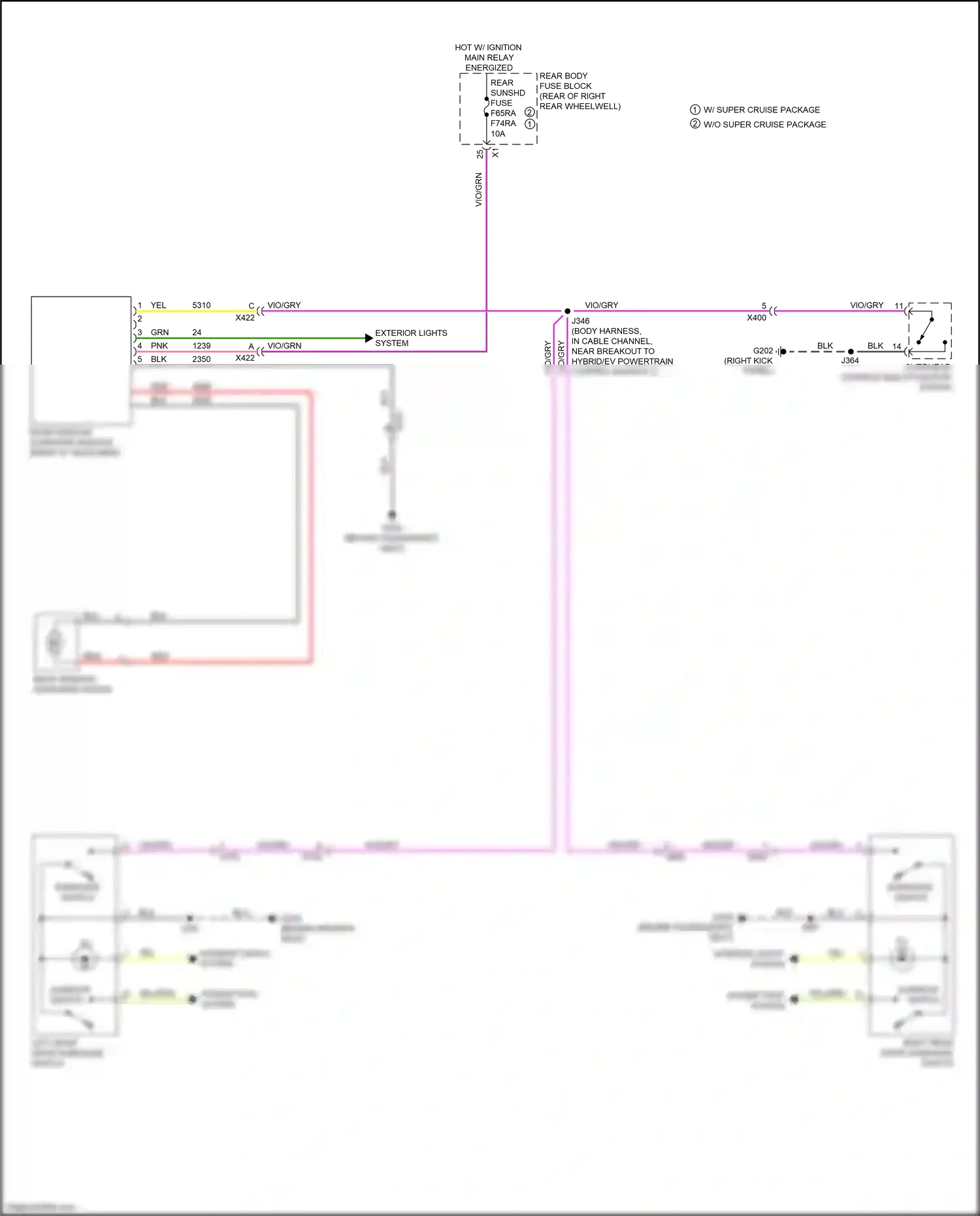 Cadillac CT6 I facelift (2018-2023) overhead console multi- function switch wiring diagram  (7 of 7)