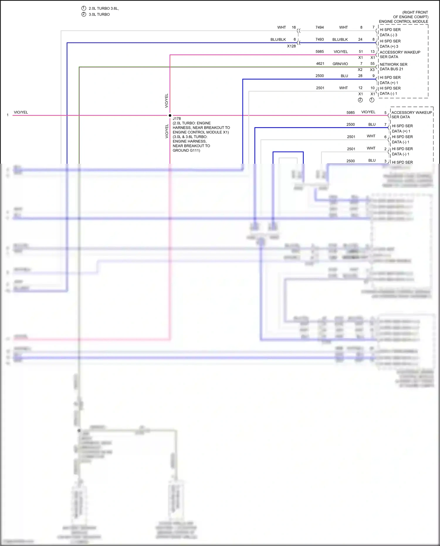 Cadillac CT6 I (2016-2019) battery sensor module wiring diagram  (2 of 7)