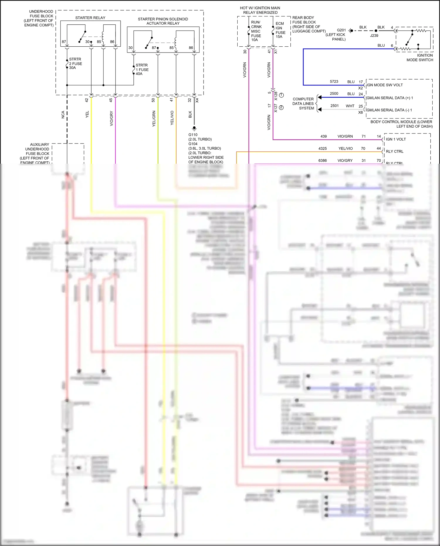 Cadillac CT6 I (2016-2019) battery sensor module wiring diagram  (7 of 7)