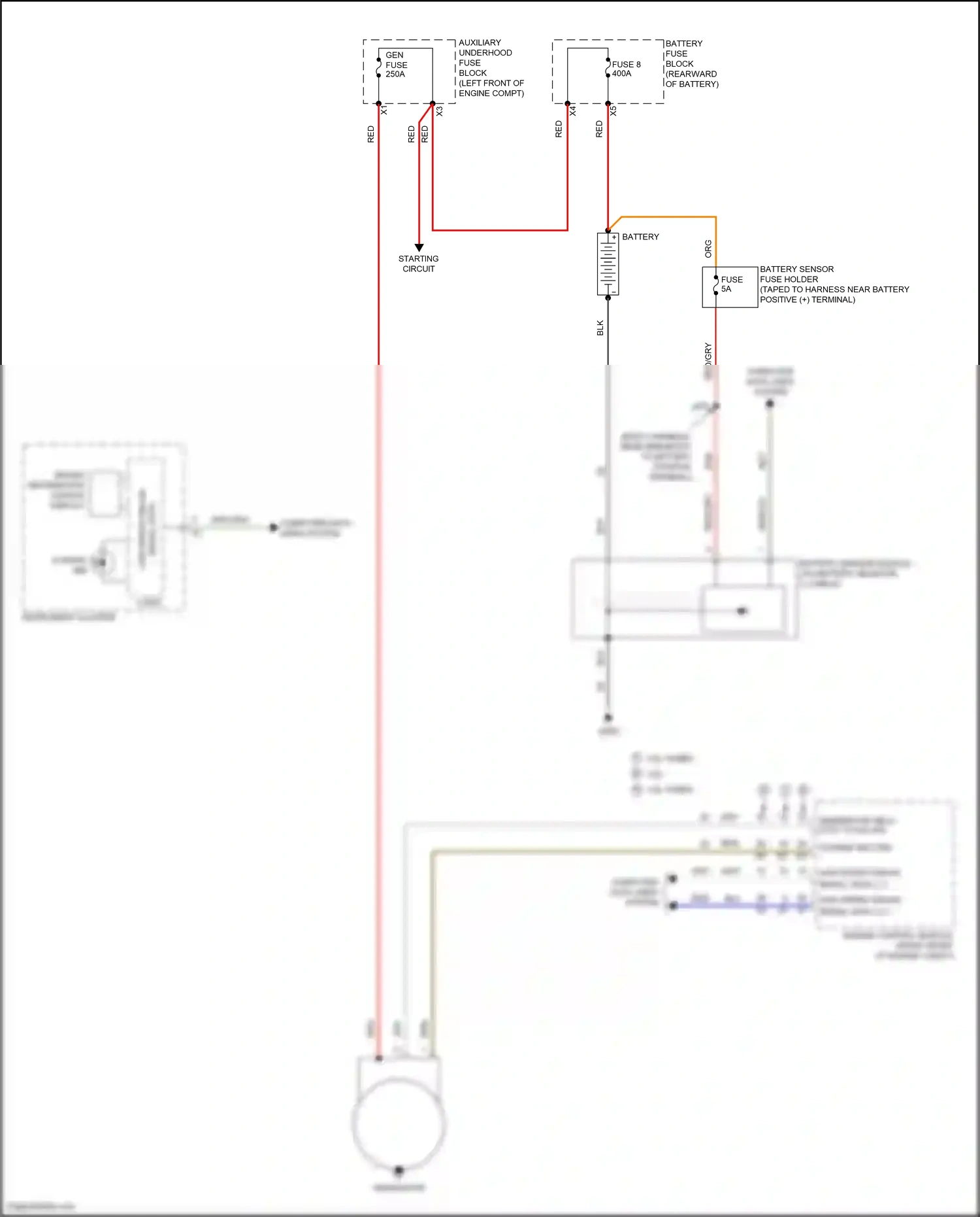 Cadillac CT6 I (2016-2019) battery sensor module wiring diagram  (1 of 7)