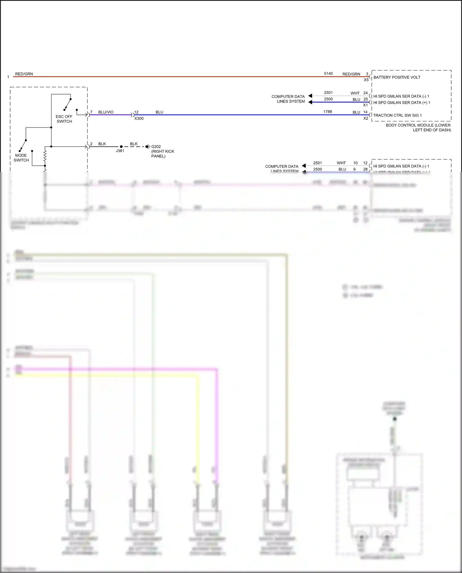 Cadillac CT6 I (2016-2019) center console multi-function switch wiring diagram  (2 of 5)