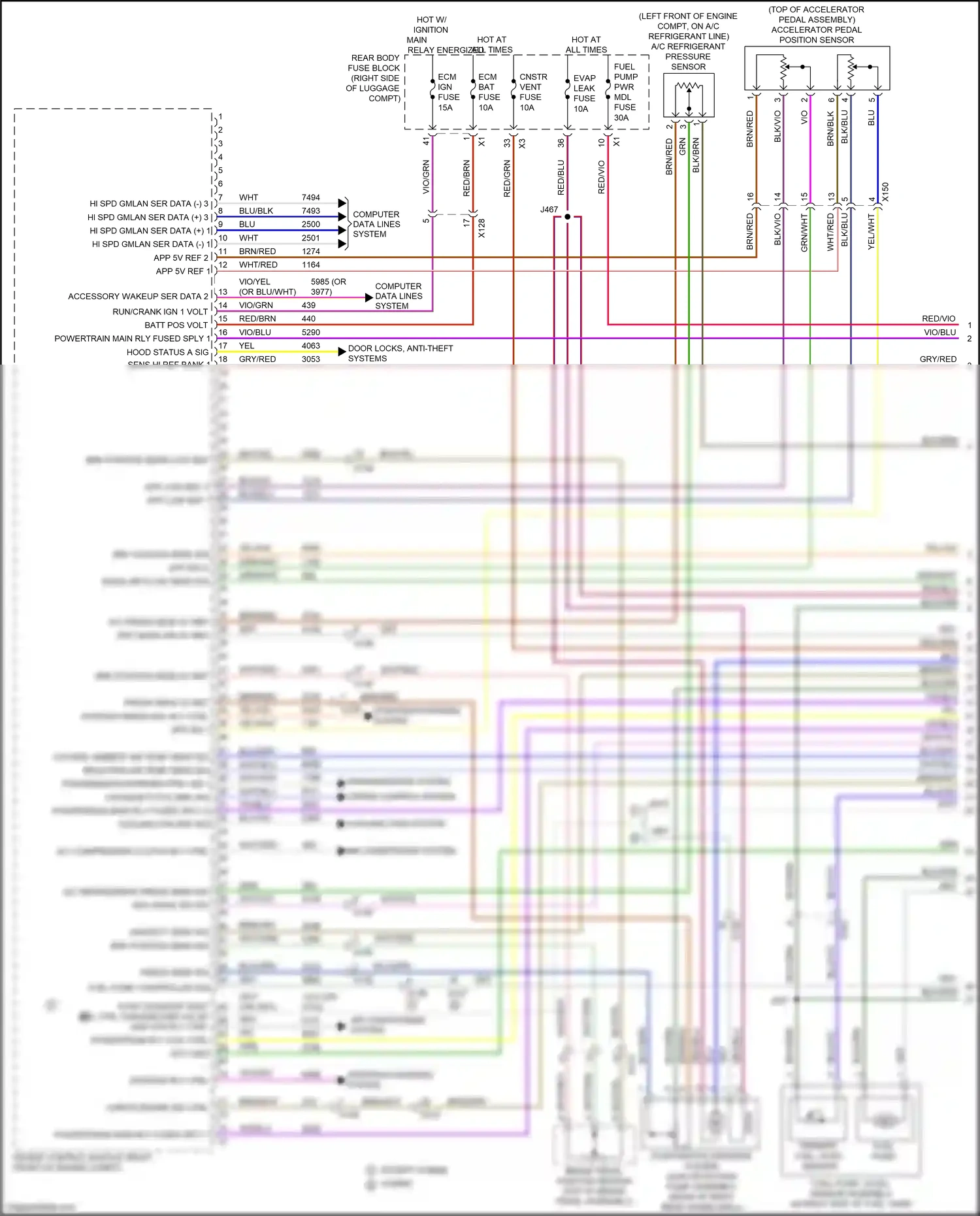 Cadillac CT6 I (2016-2019) "check engine" ind ctrl wiring diagram  (3 of 3)