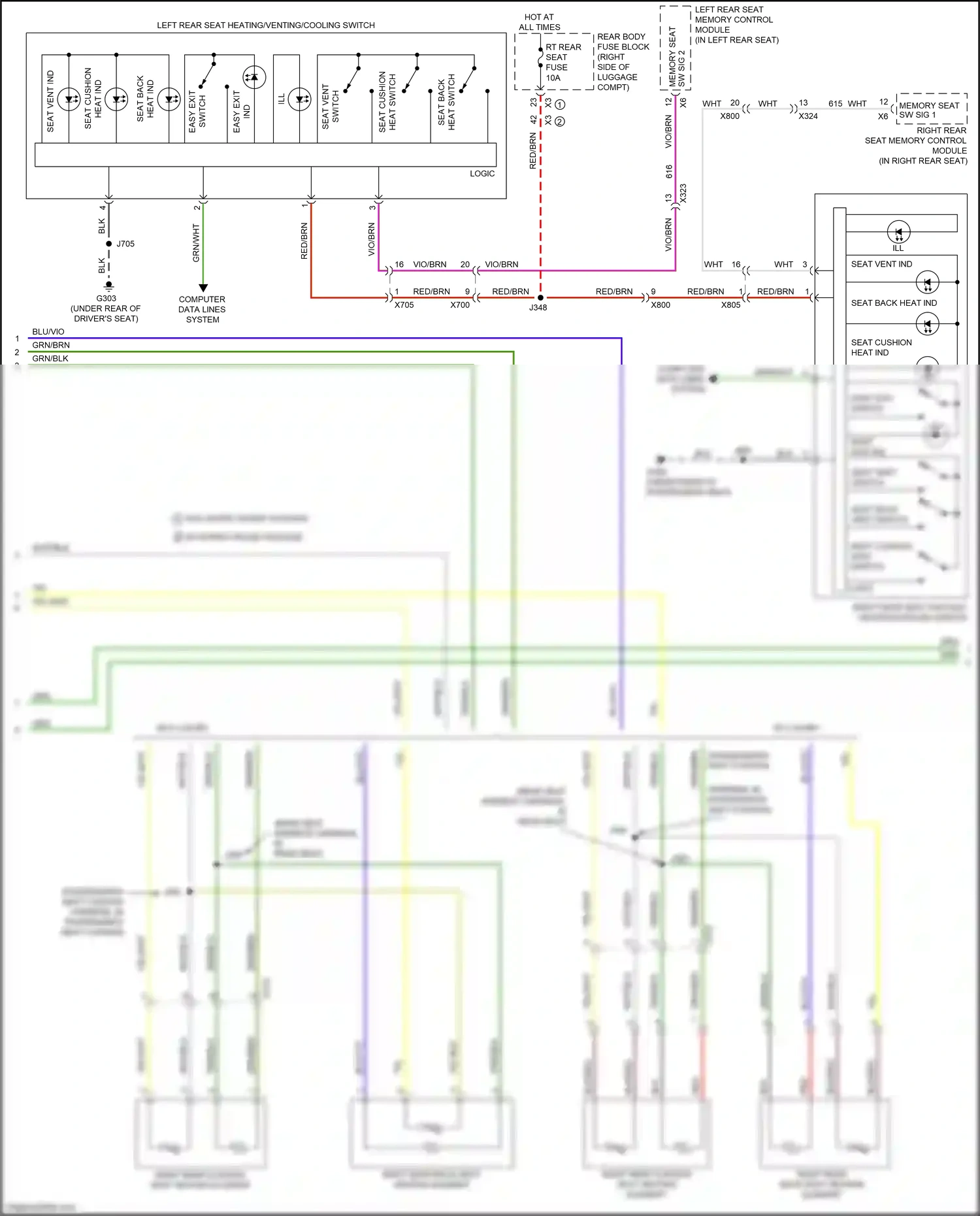 Cadillac CT6 I (2016-2019) easy exit switch wiring diagram  (2 of 3)