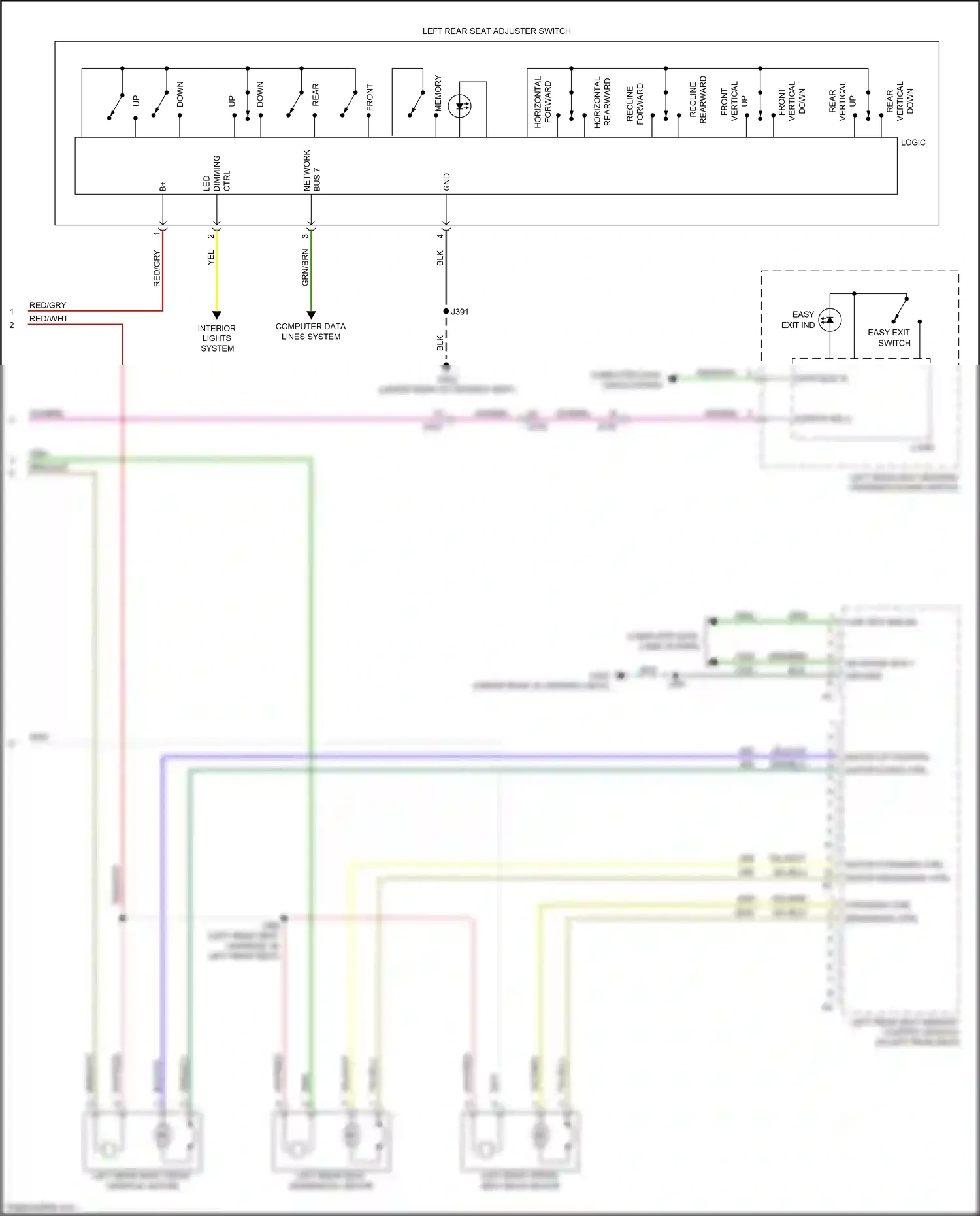 Cadillac CT6 I (2016-2019) easy exit switch wiring diagram  (1 of 3)
