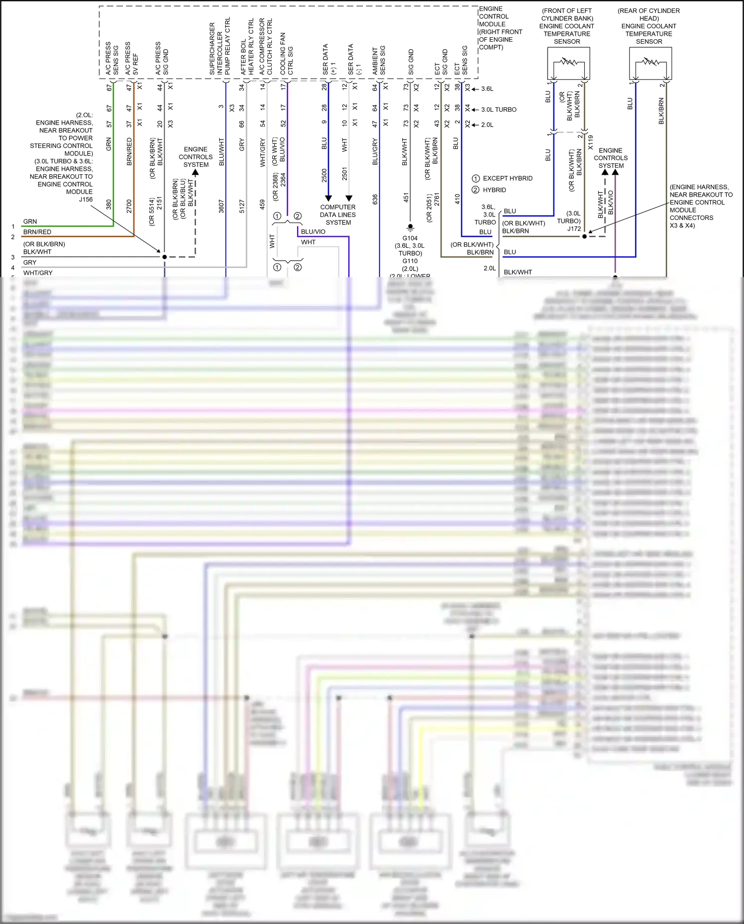 Cadillac CT6 I (2016-2019) engine controls system wiring diagram  (2 of 5)
