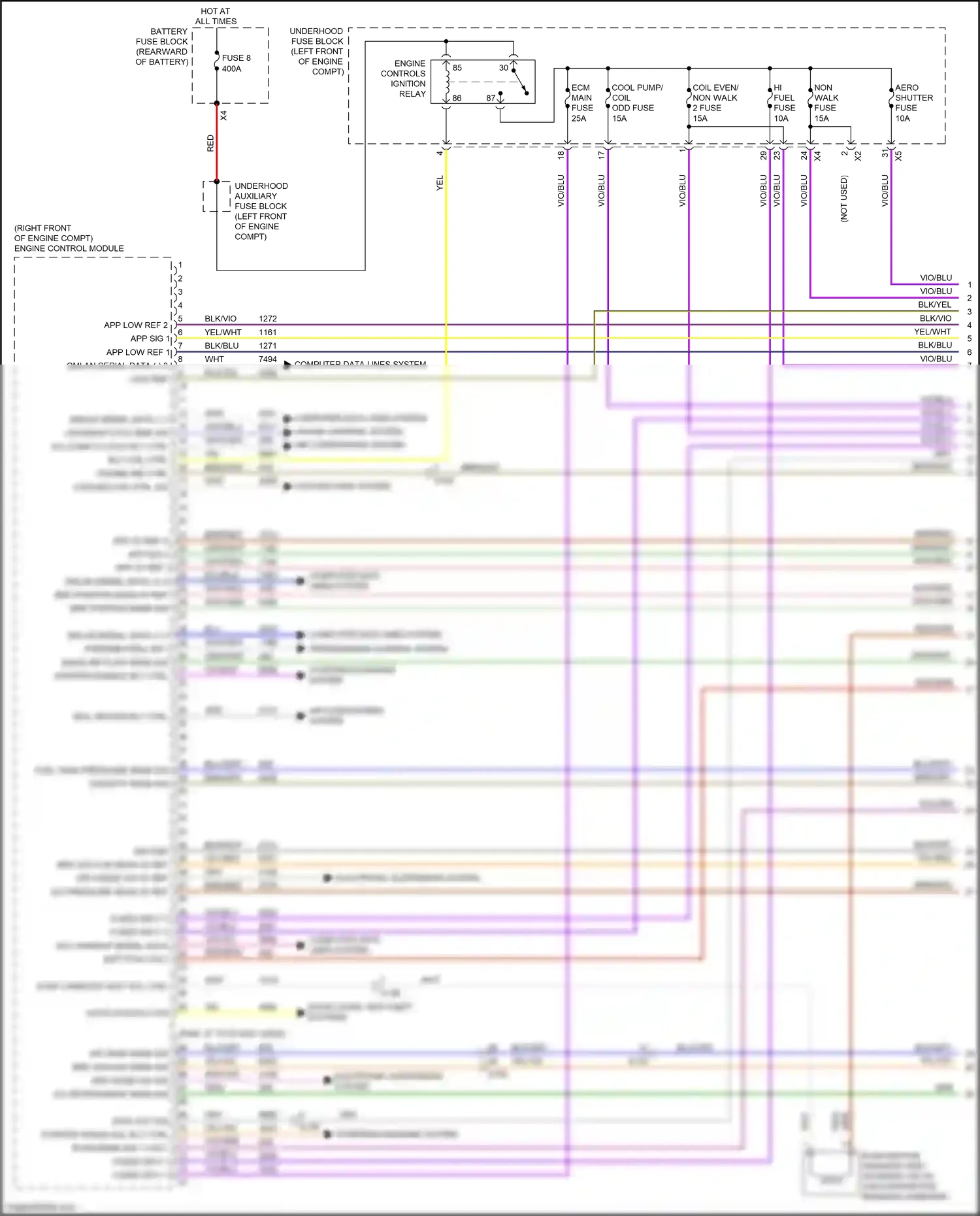 Cadillac CT6 I (2016-2019) engine ind ctrl wiring diagram  (1 of 1)